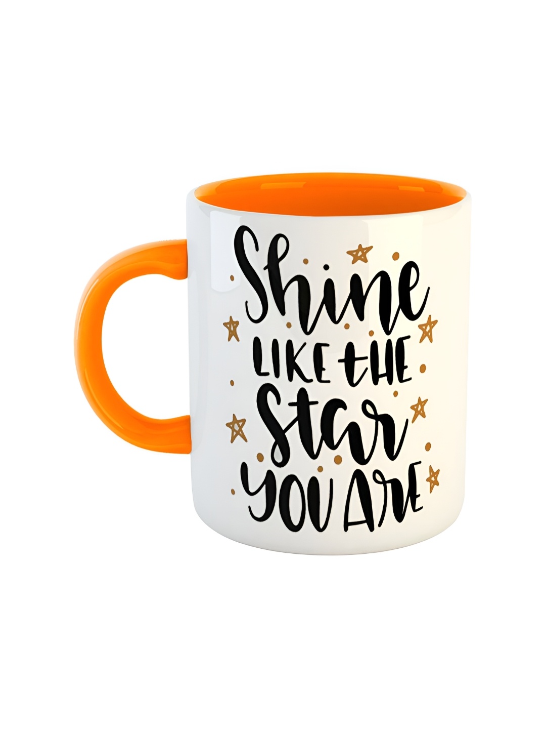 

ARTBUG Orange Printed Ceramic Glossy Core Set of Cups and Mugs