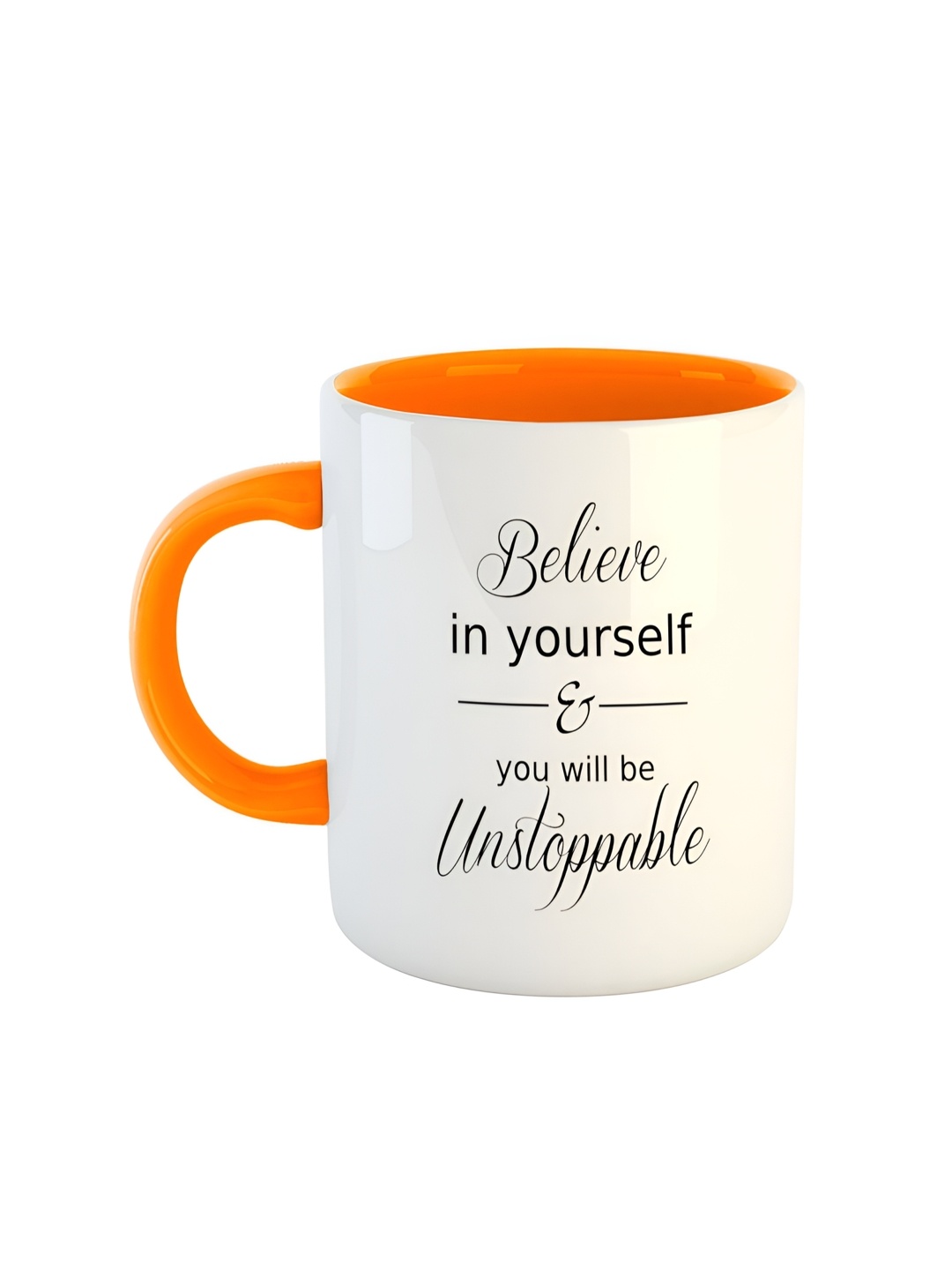 

ARTBUG Orange & White Printed Ceramic Glossy Mug 330 ml
