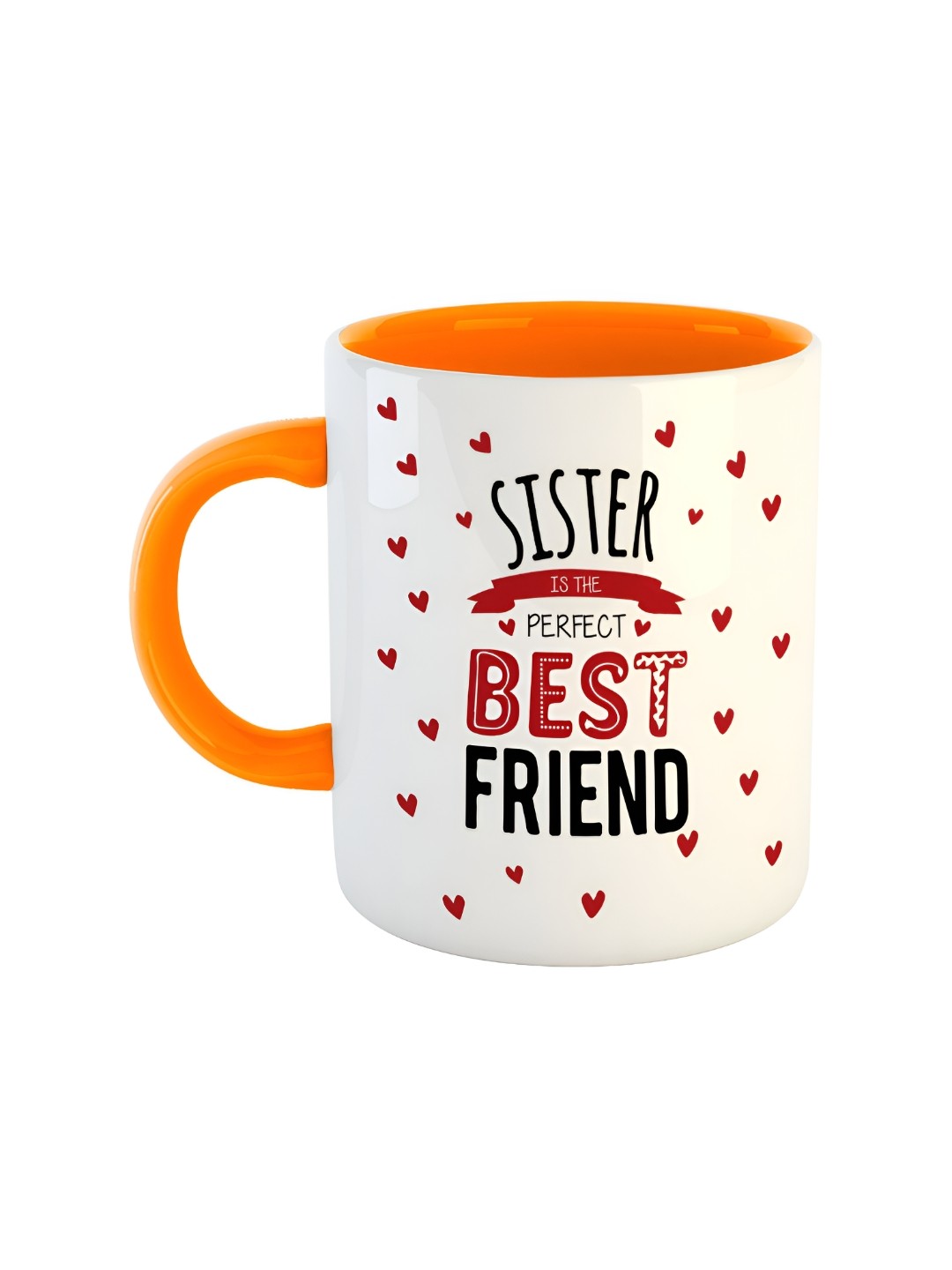 

ARTBUG Orange Printed Ceramic Glossy Core Set of Cups and Mugs
