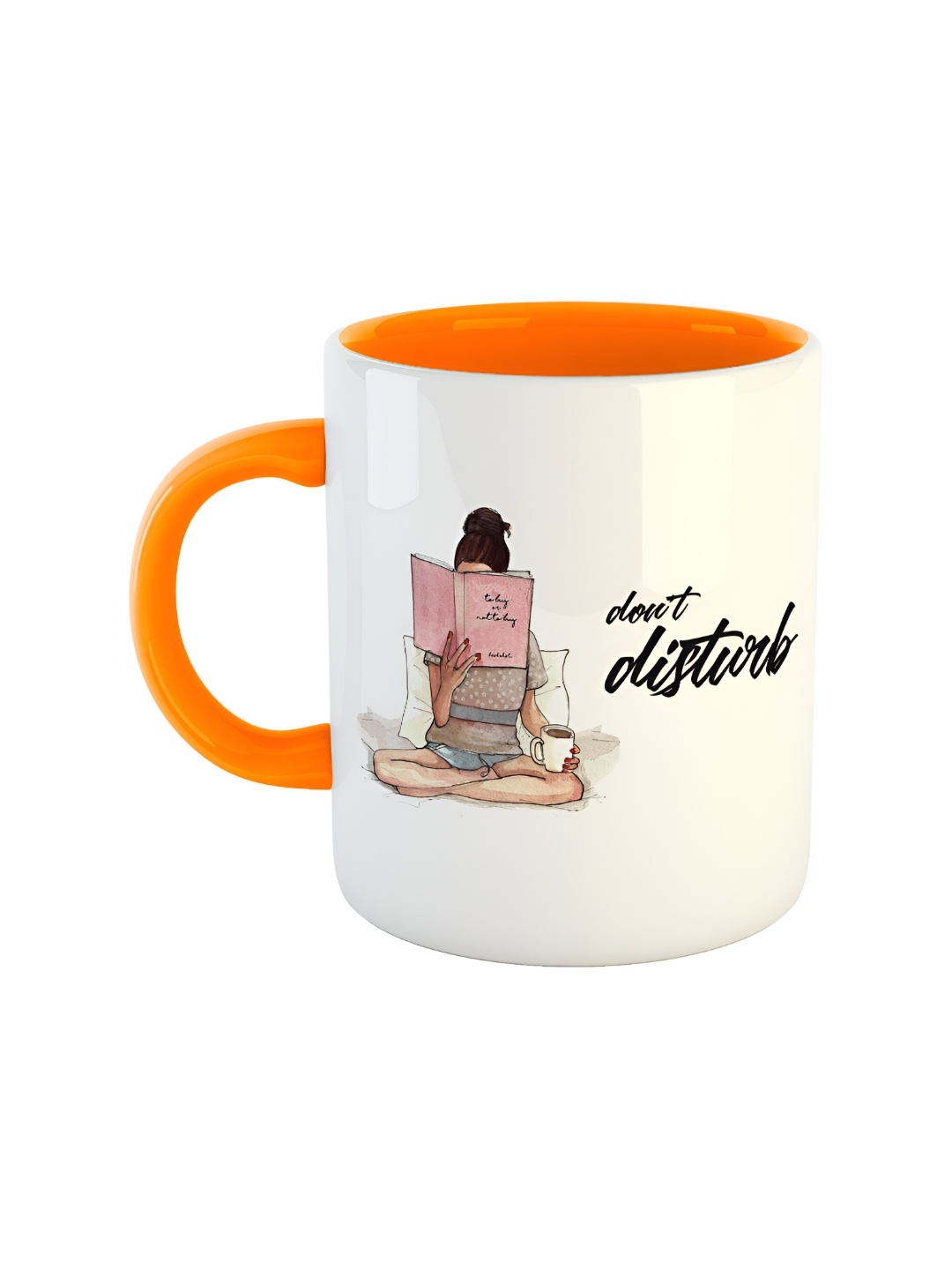 ARTBUG Orange Printed Ceramic Glossy Mug 350 ml