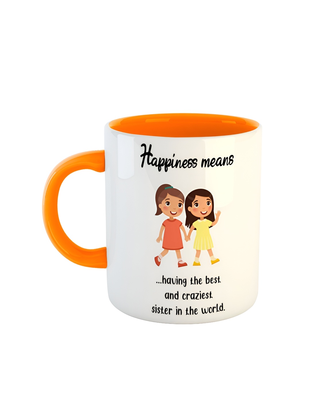 ARTBUG Orange Printed Ceramic Glossy Mug 350 ml