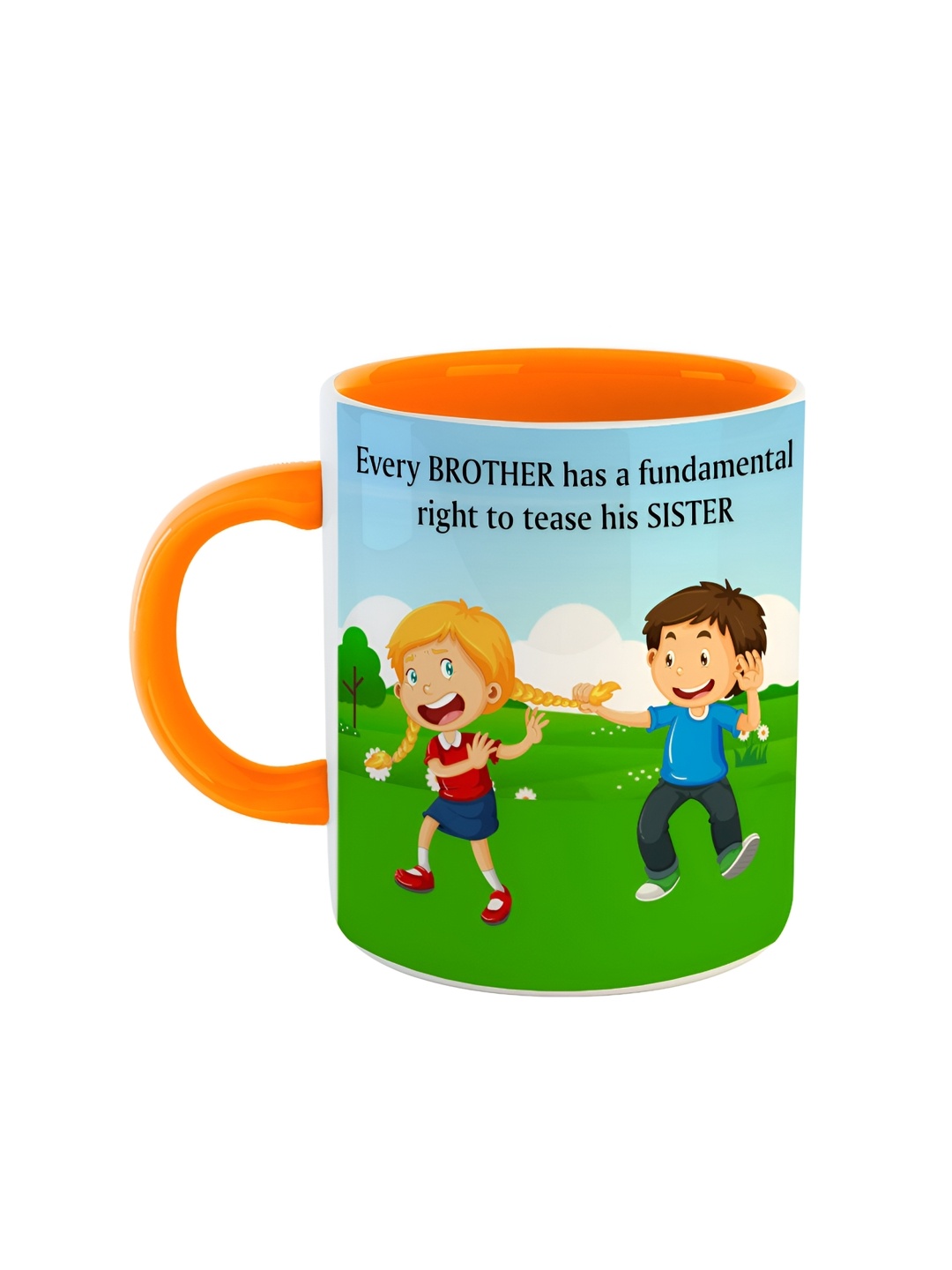 

ARTBUG Orange Printed Ceramic Glossy Mug 350 ml