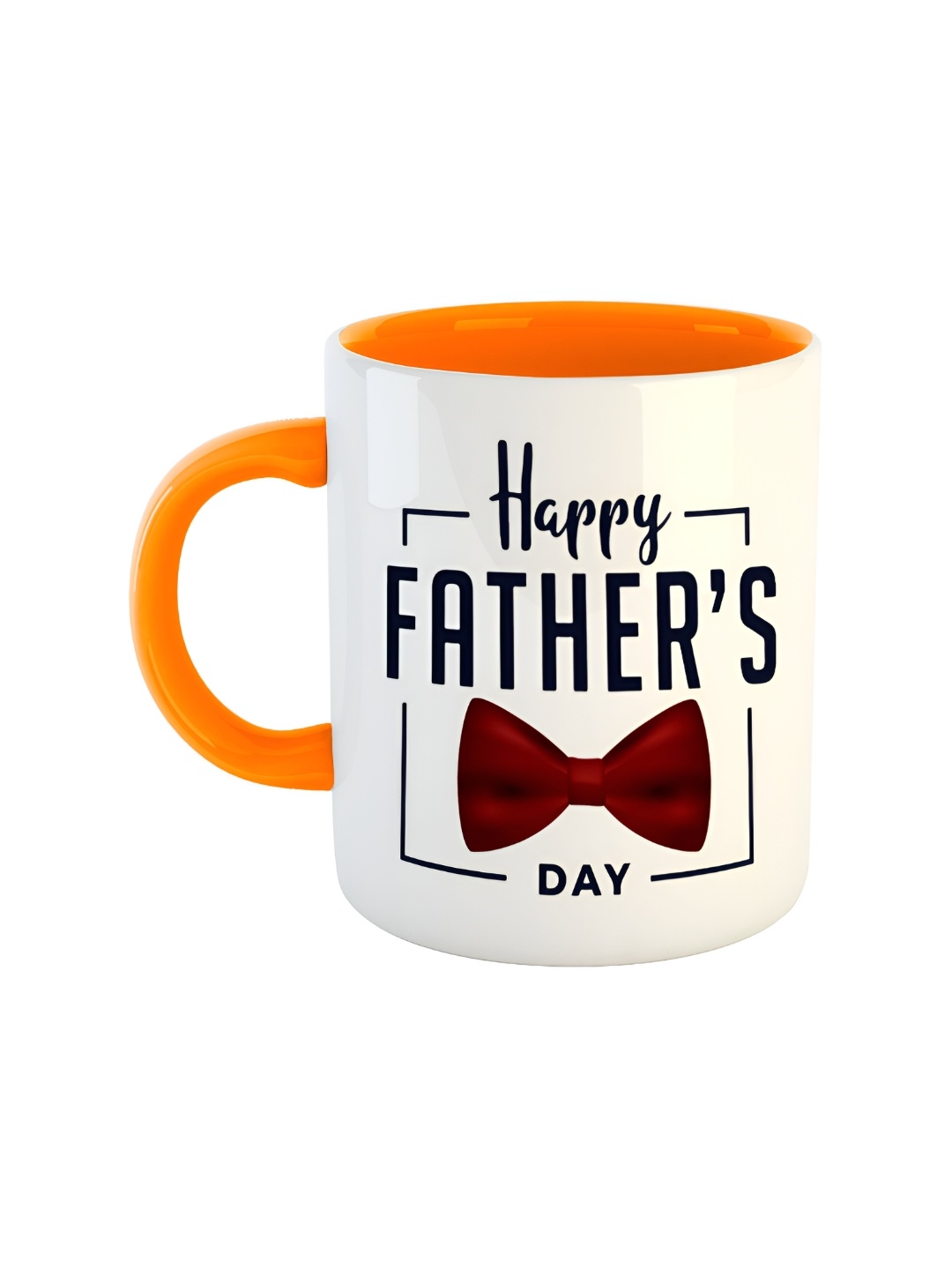 

ARTBUG Orange & White Printed Ceramic Glossy Dishwasher And Microwave Safe Mug 350ml