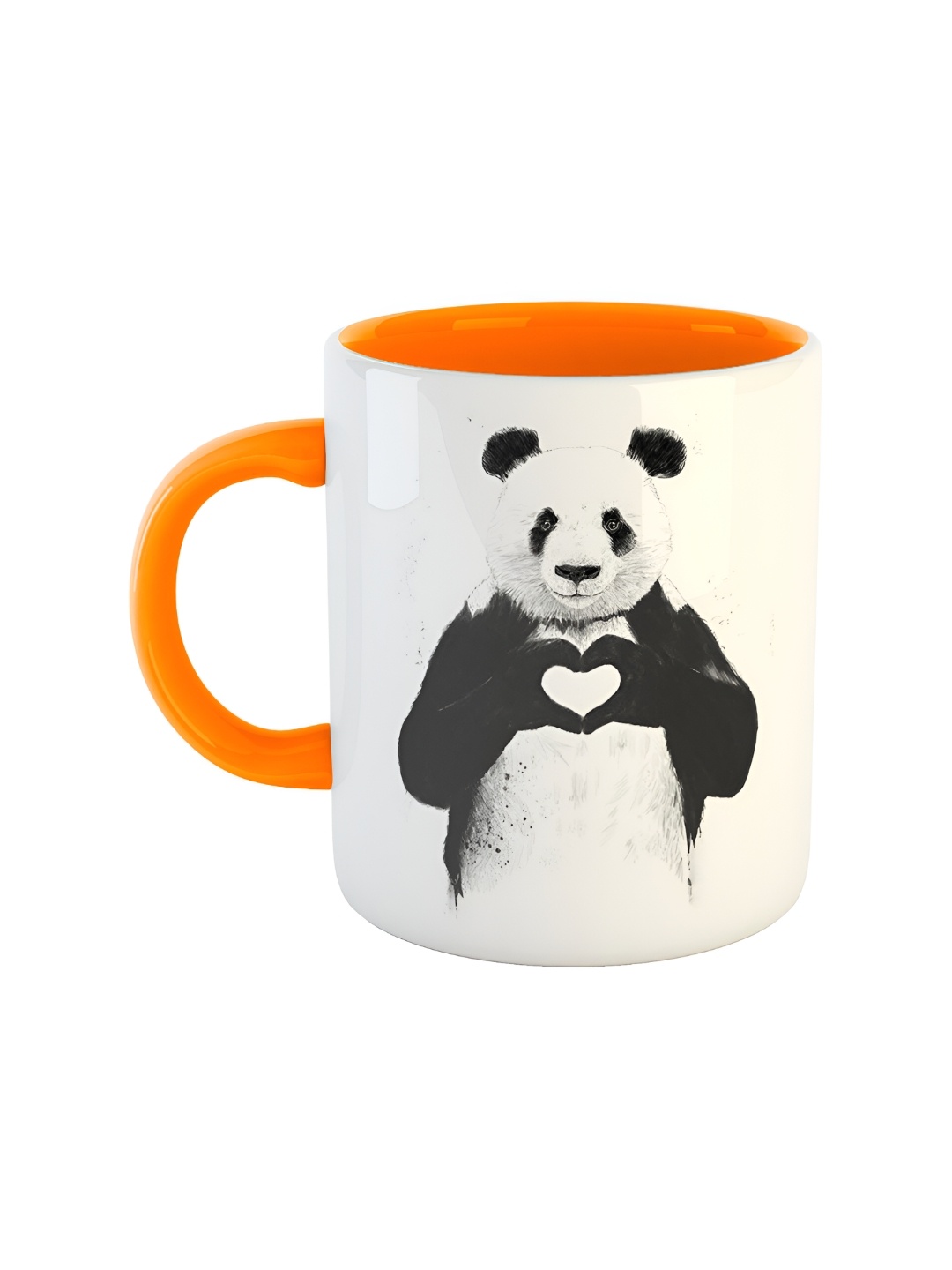 

ARTBUG Orange & White Printed Ceramic Glossy Mug 350ml
