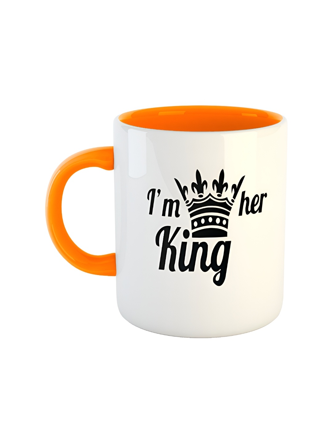 

ARTBUG Orange & White Printed Ceramic Glossy Dishwasher And Microwave Safe Mug 350ml