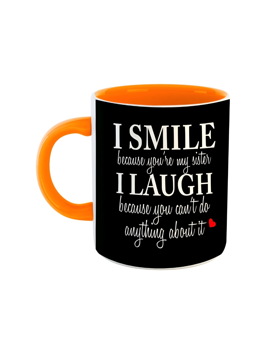 

ARTBUG Orange & White Printed Ceramic Glossy Dishwasher And Microwave Safe Mug 350ml