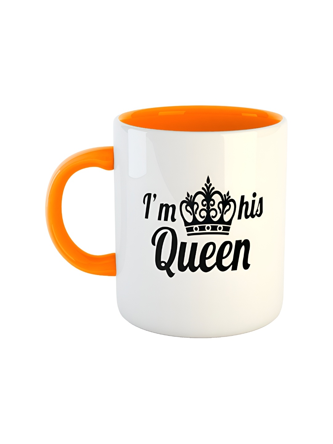 

ARTBUG White & Orange Text Or Slogans Printed Ceramic Glossy Mug 350ml