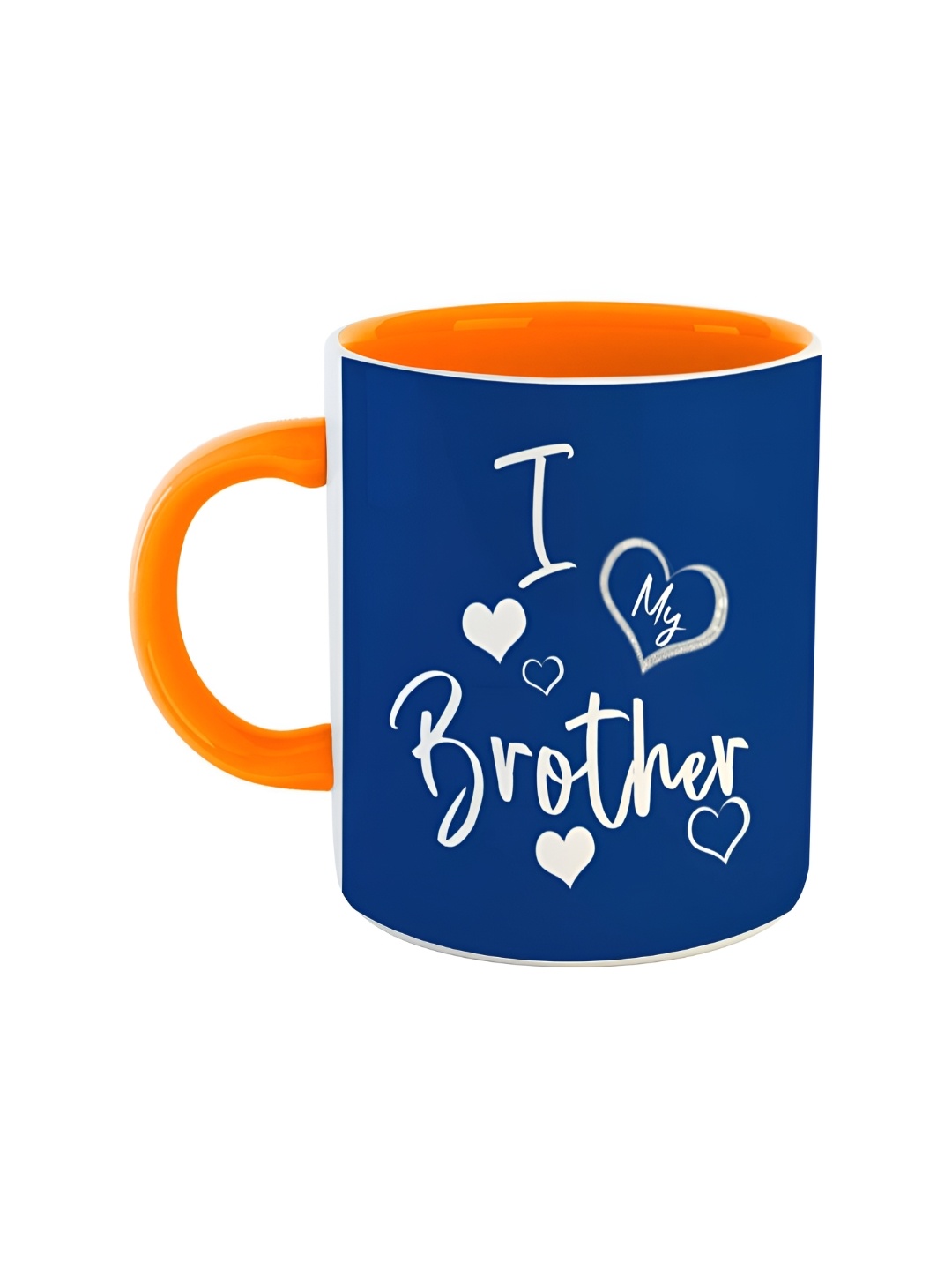 ARTBUG Orange & Blue Text Or Slogans Printed Ceramic Glossy Mug 350ml