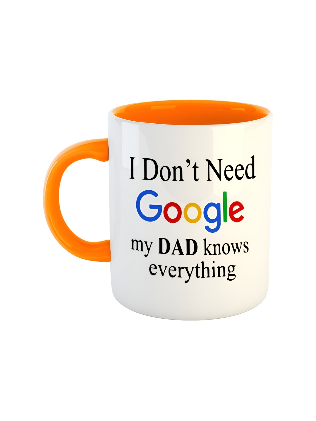 

ARTBUG Orange & White Text Or Slogans Printed Ceramic Glossy Mug 350ml