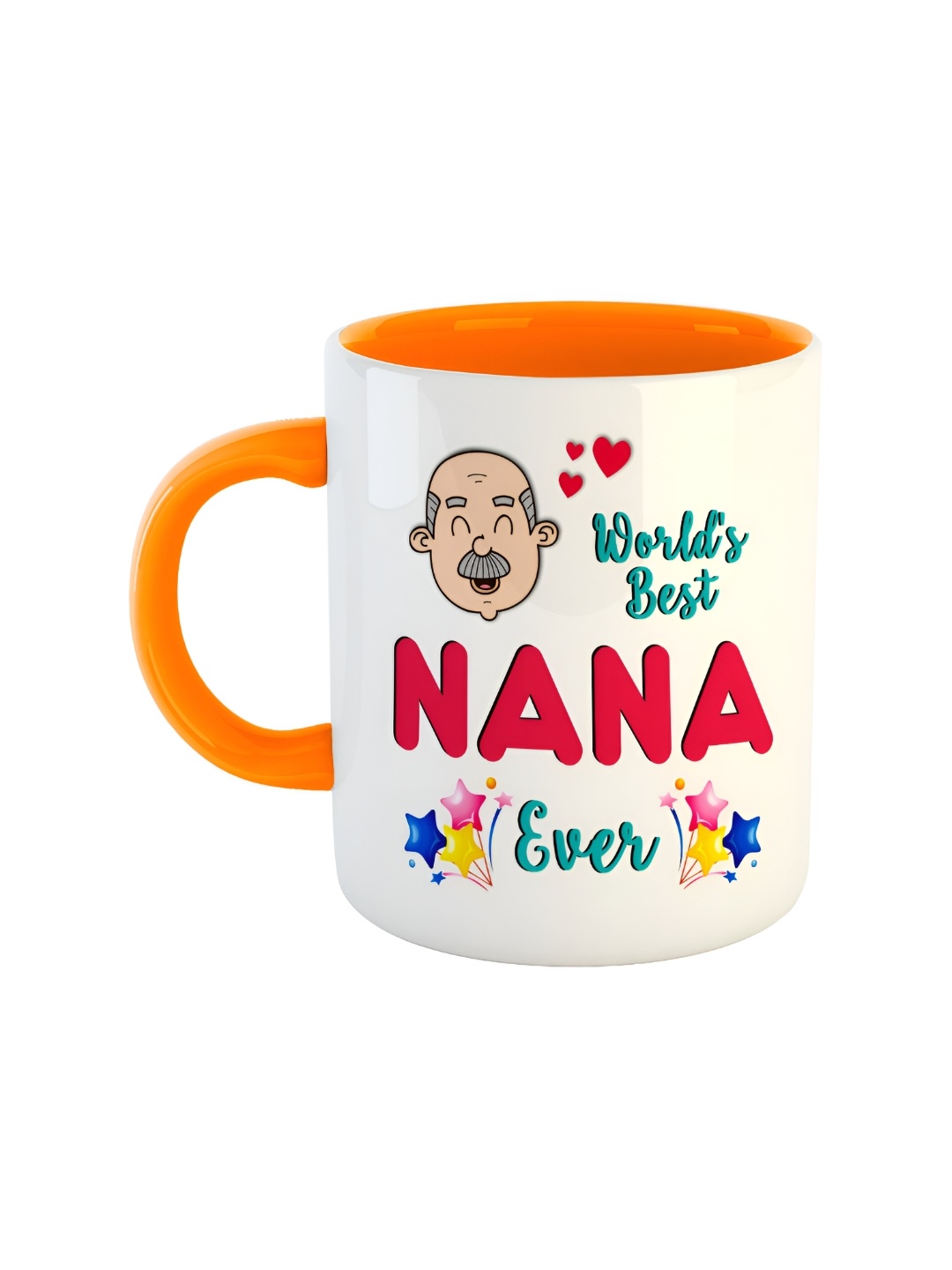 

ARTBUG White & Orange Text Or Slogans Printed Ceramic Glossy Mug 350ml