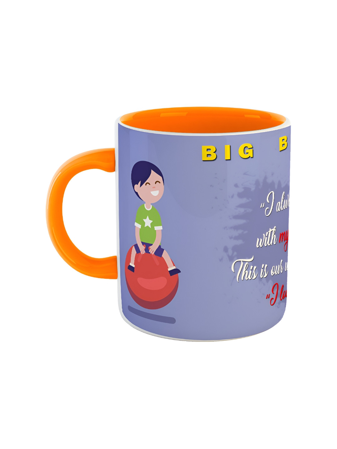 

ARTBUG White & Orange Text Or Slogans Printed Ceramic Glossy Mug 350ml
