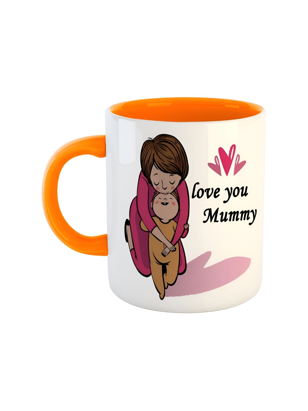 

ARTBUG White & Orange Text Or Slogans Printed Ceramic Glossy Mug 350ml