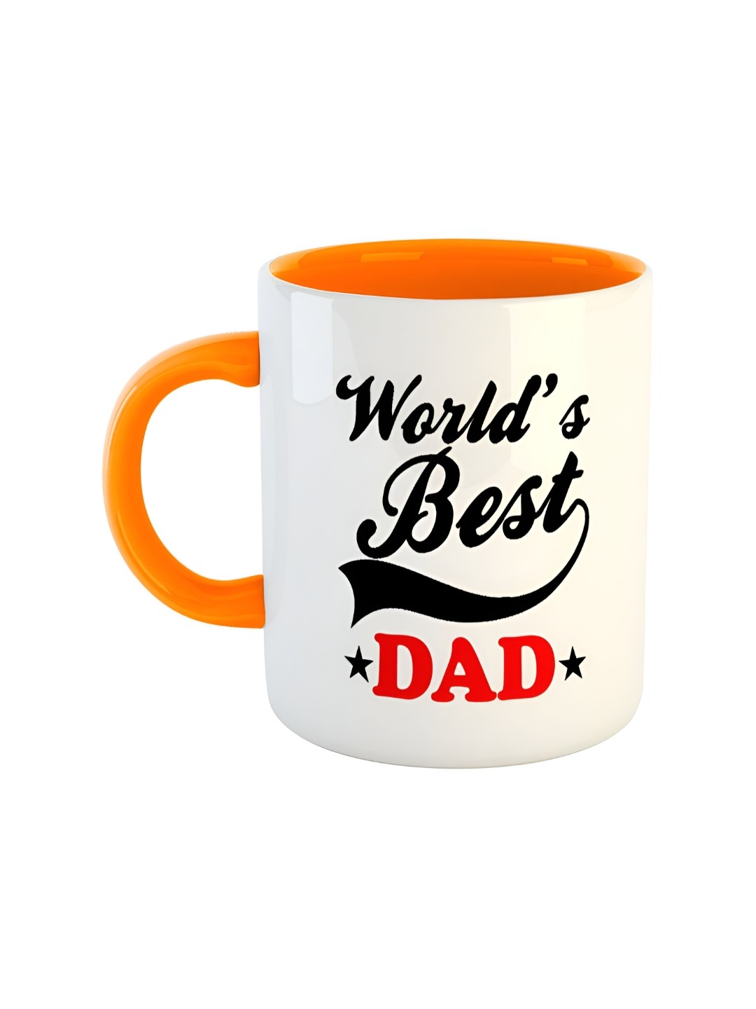 

ARTBUG White & Orange Text Or Slogans Printed Ceramic Glossy Mug 350ml