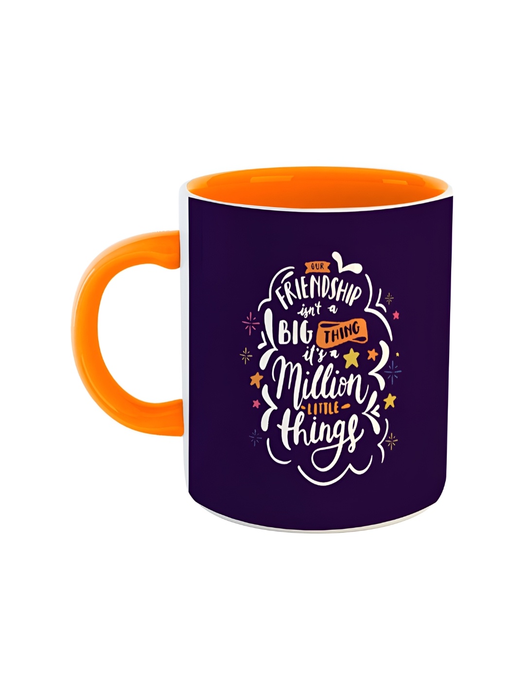

ARTBUG Orange & Violet Text Or Slogans Printed Ceramic Glossy Mug 350ml