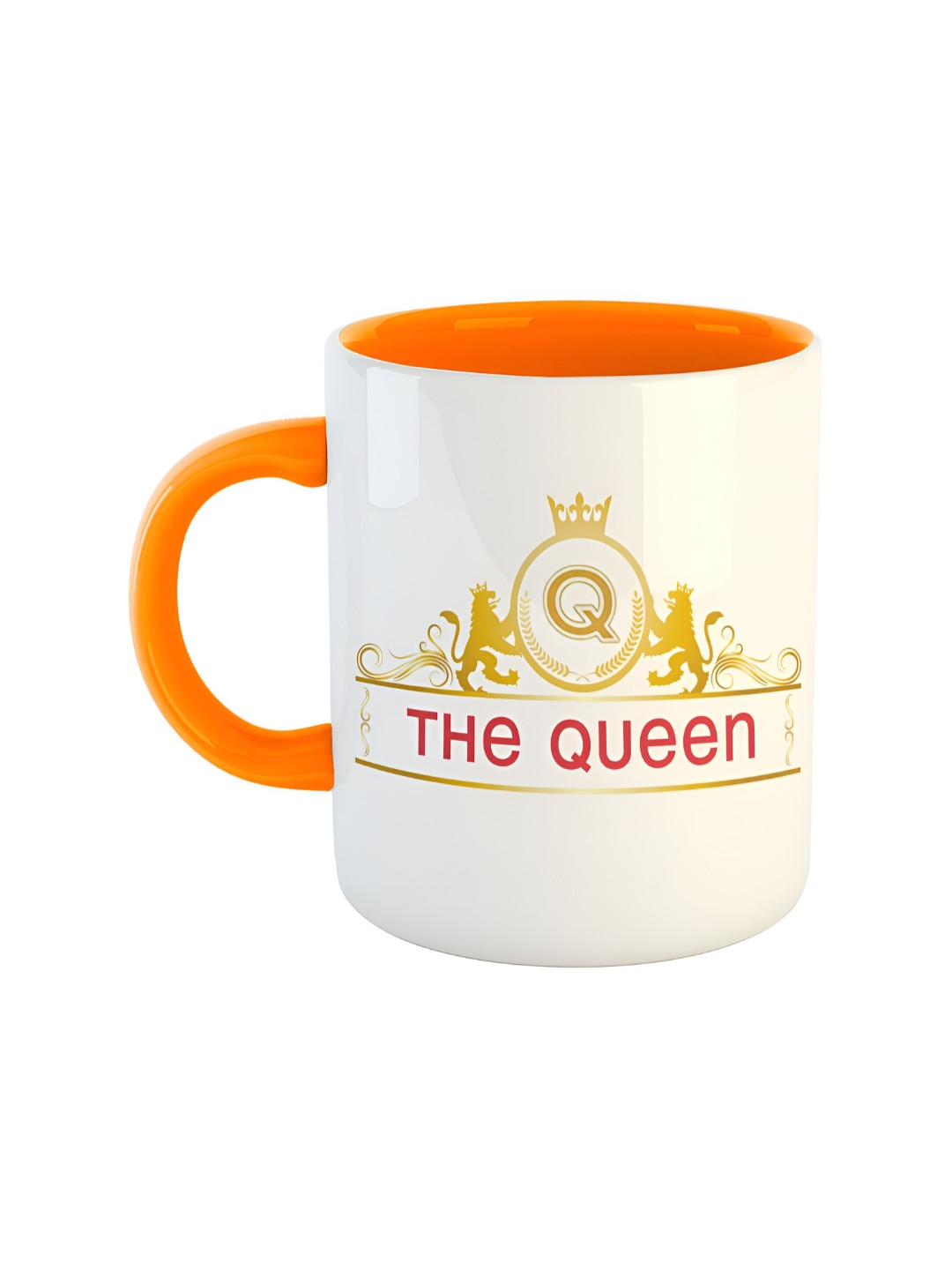

ARTBUG White & Orange Text Or Slogans Printed Ceramic Glossy Mug 350ml