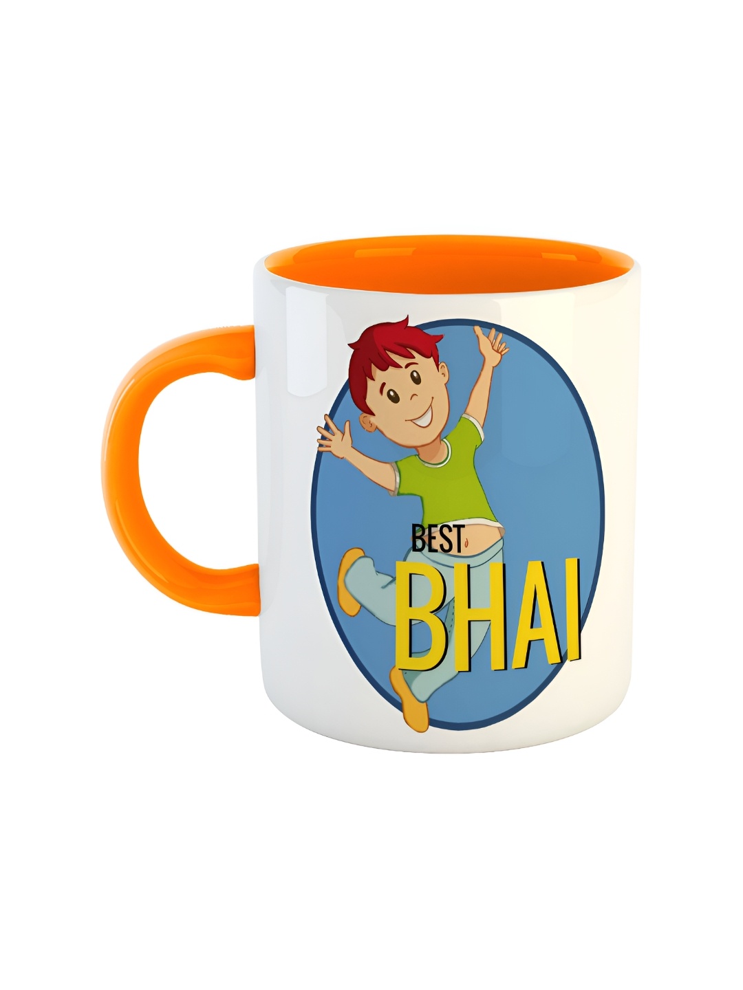 

ARTBUG Orange & White Printed Ceramic Glossy Mug 350 ml