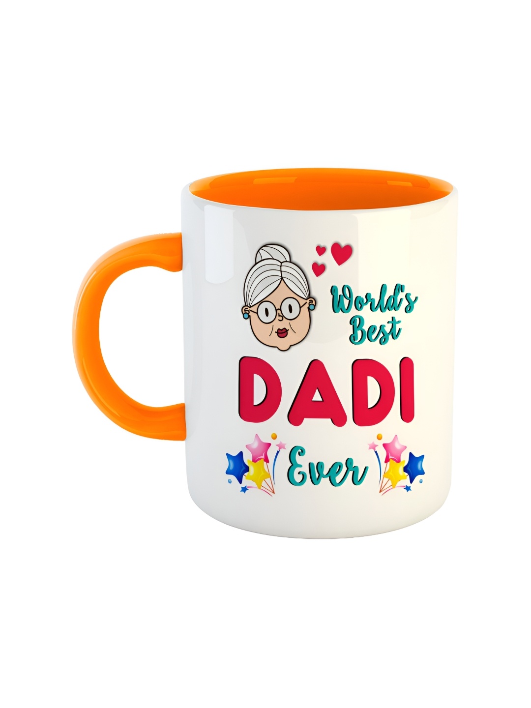 

ARTBUG Orange & White Printed Ceramic Glossy Mug 350 ml