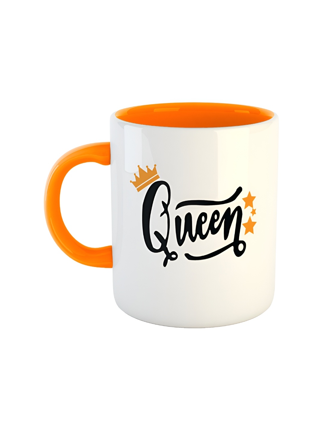 ARTBUG Orange & White Printed Ceramic Glossy Mug 350 ml