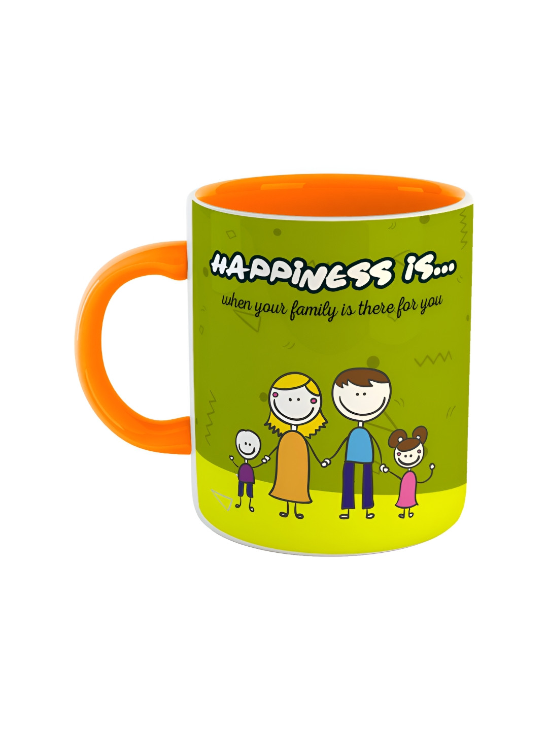 

ARTBUG Orange & White Printed Ceramic Glossy Mug 350 ml