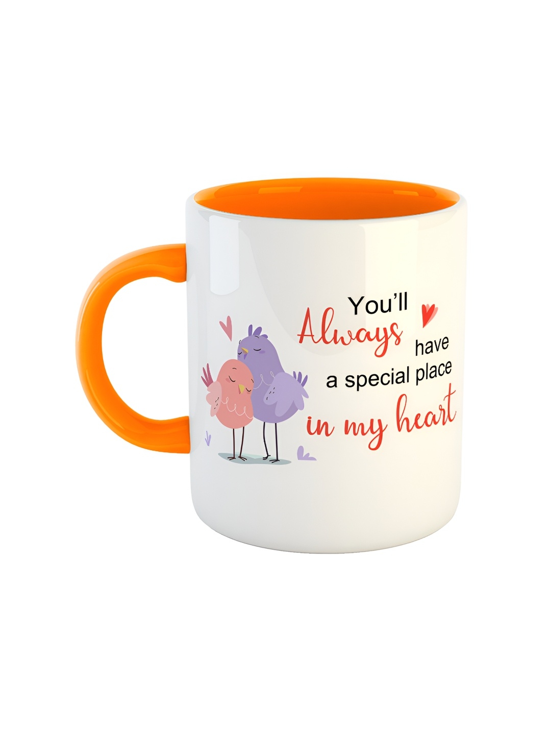 

ARTBUG Orange & White Printed Ceramic Glossy Mug 350 ml