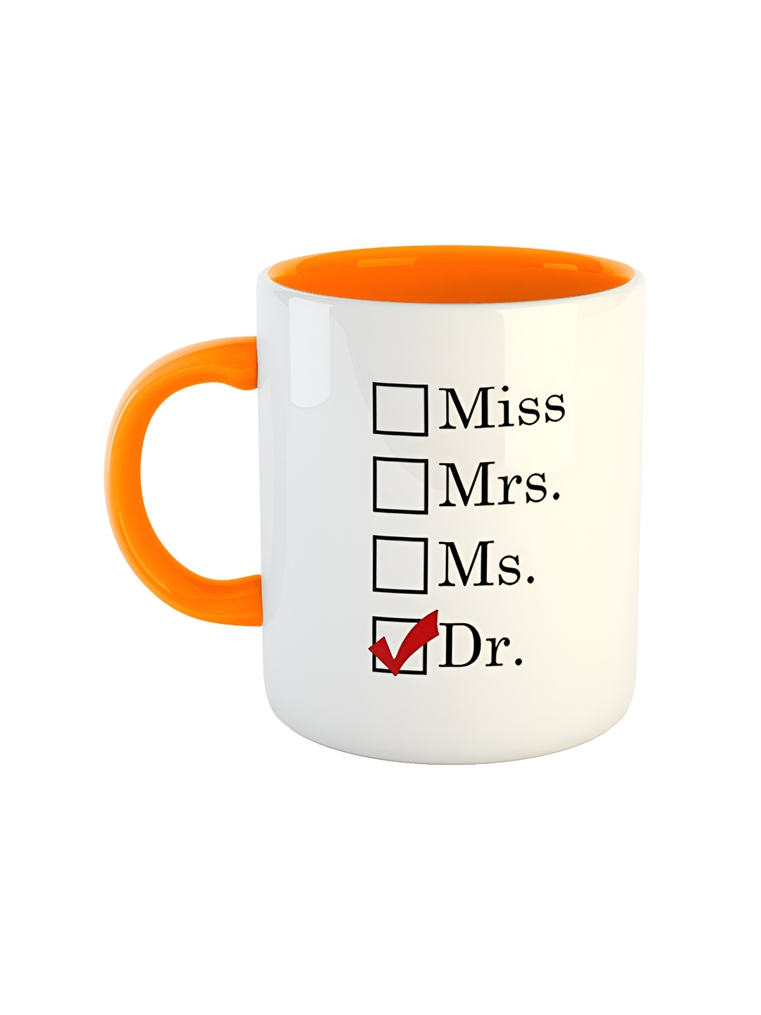

ARTBUG Orange & White Printed Ceramic Glossy Mug 350 ml