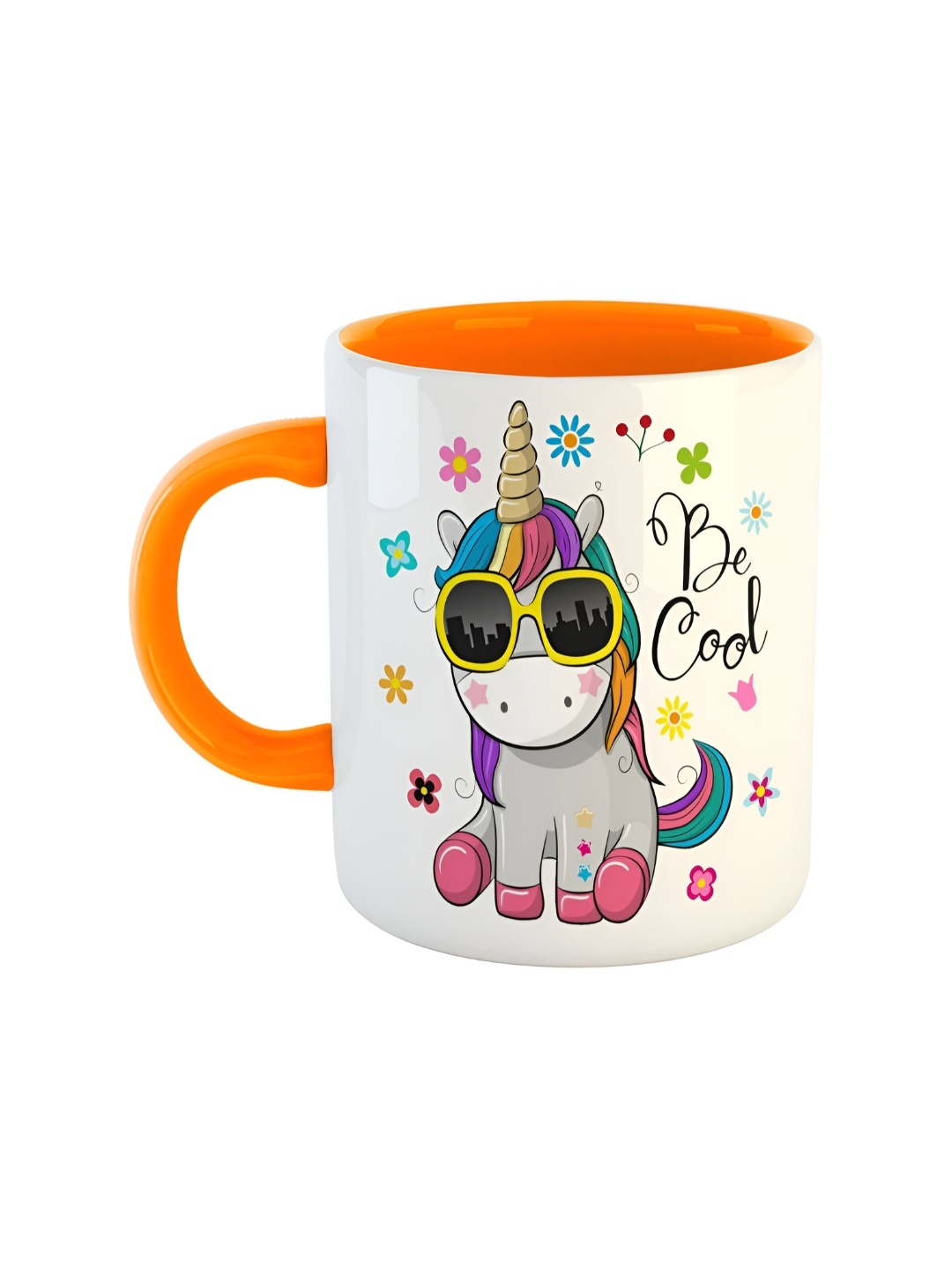 

ARTBUG Orange & White Printed Ceramic Glossy Mug 350 ml