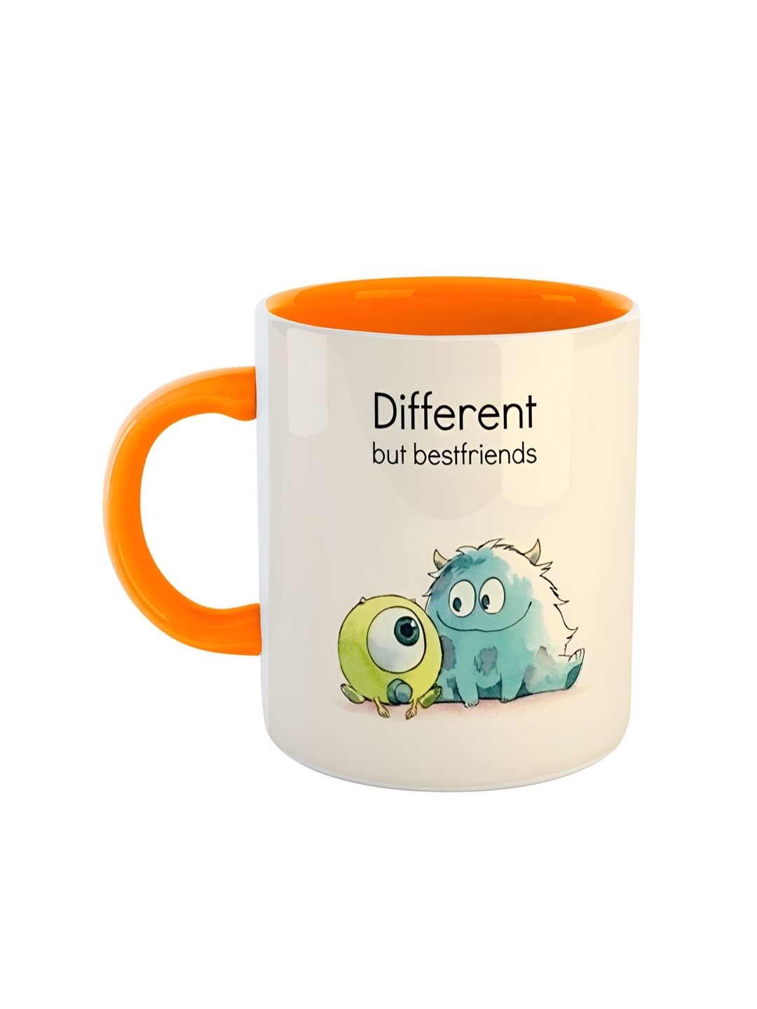 

ARTBUG Orange & White Dishwasher Safe Printed Ceramic Glossy Mug