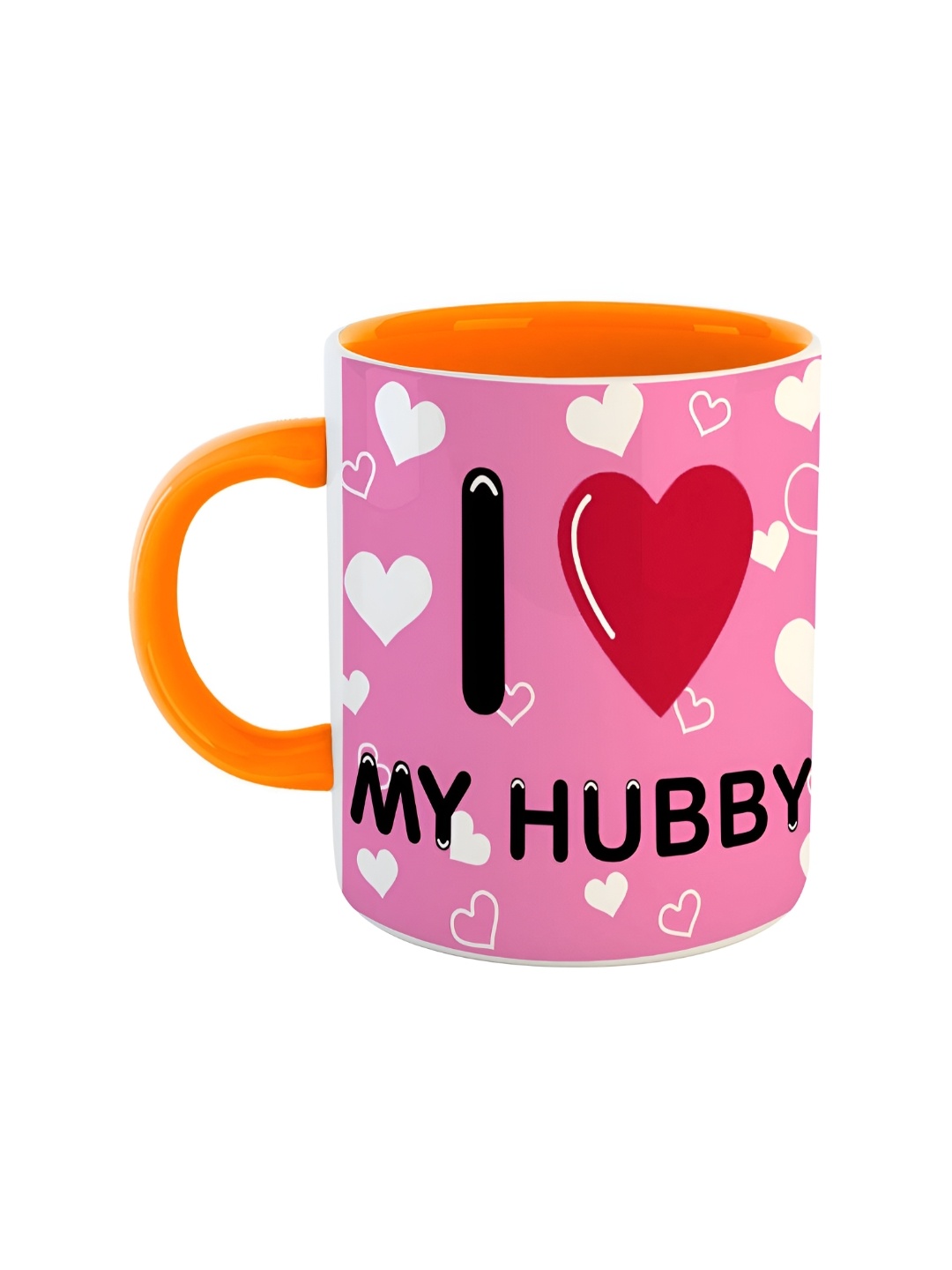 

ARTBUG Orange & Pink Dishwasher Safe Printed Ceramic Glossy Mug