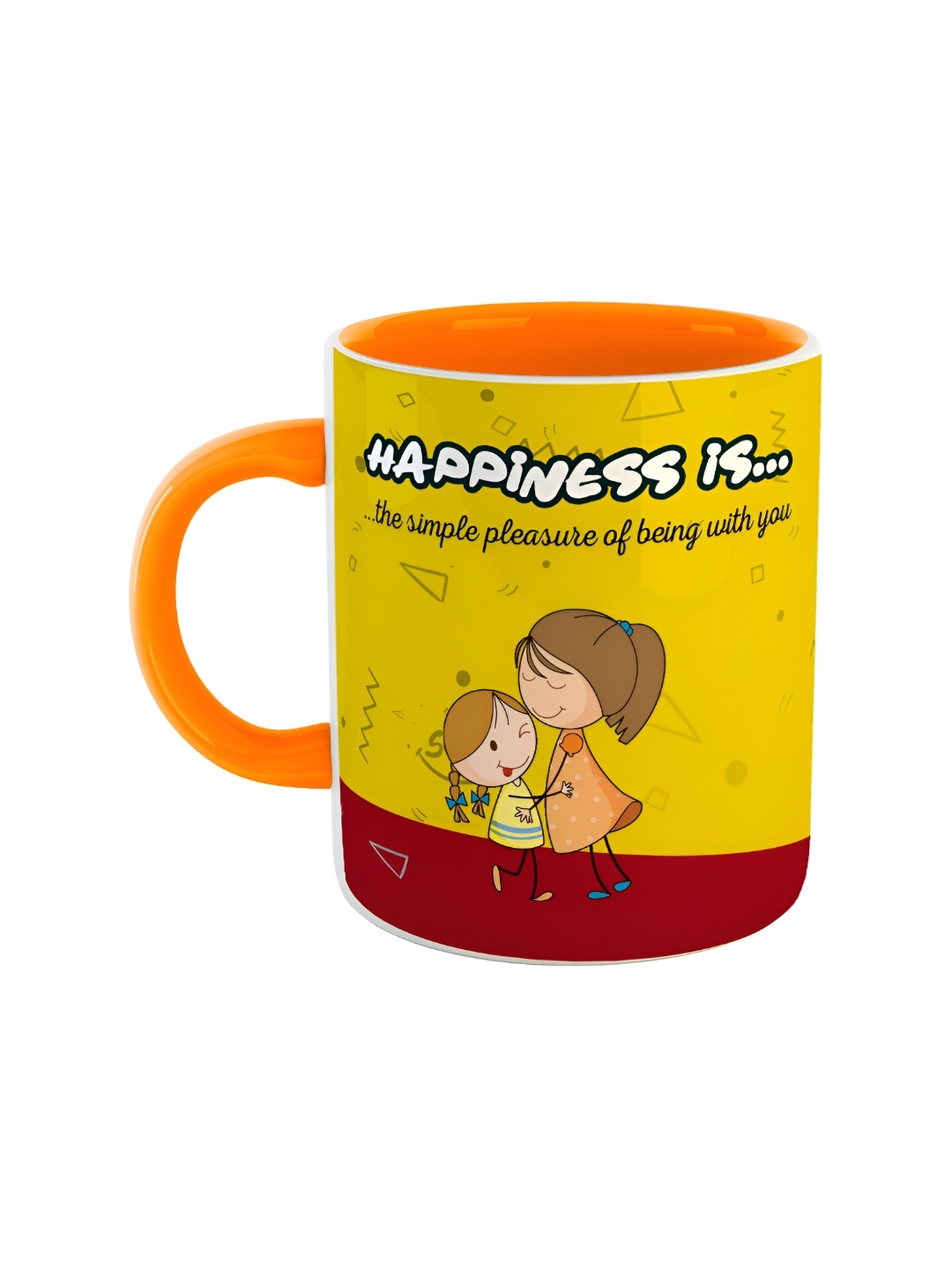 ARTBUG Orange & Yellow Dishwasher Safe Printed Ceramic Glossy Mug