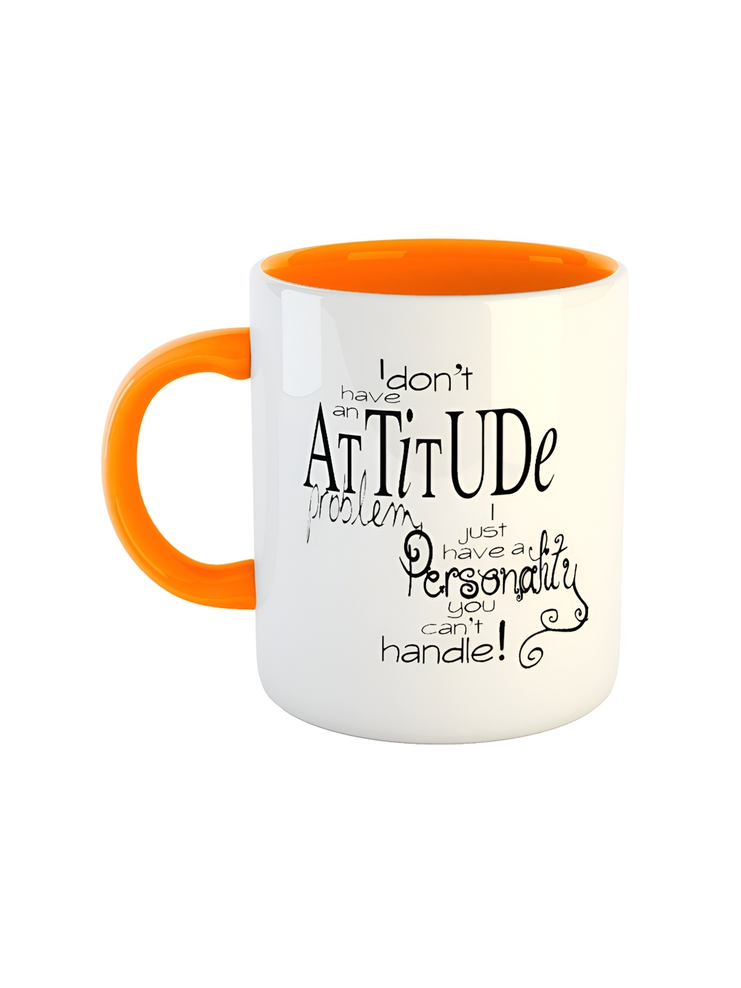 

ARTBUG Orange & White Dishwasher Safe Printed Ceramic Glossy Mug