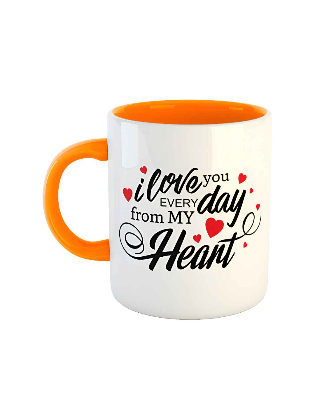 

ARTBUG Orange & White Dishwasher Safe Printed Ceramic Glossy Mug