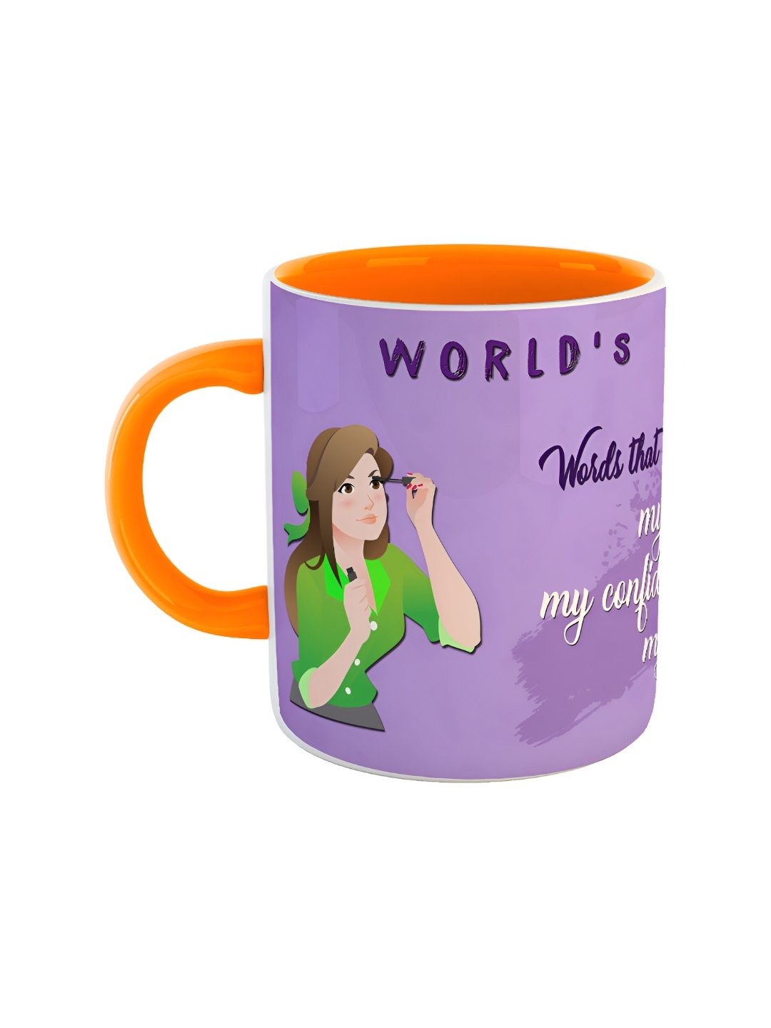 

ARTBUG Orange & Purple Dishwasher Safe Printed Ceramic Glossy Mug