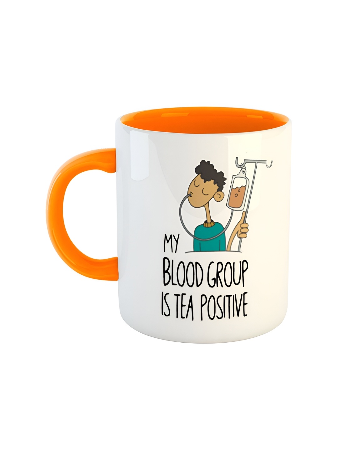 

ARTBUG Orange & White Dishwasher Safe Printed Ceramic Glossy Mug