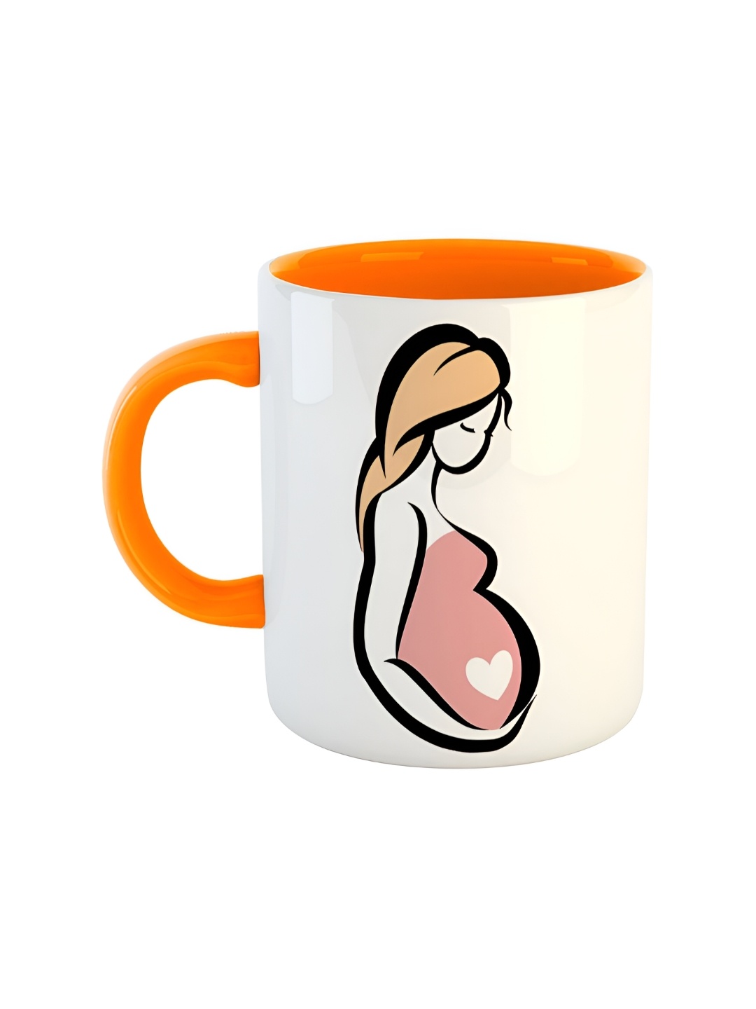 

ARTBUG Orange & White Printed Ceramic Glossy Mug 350 ml