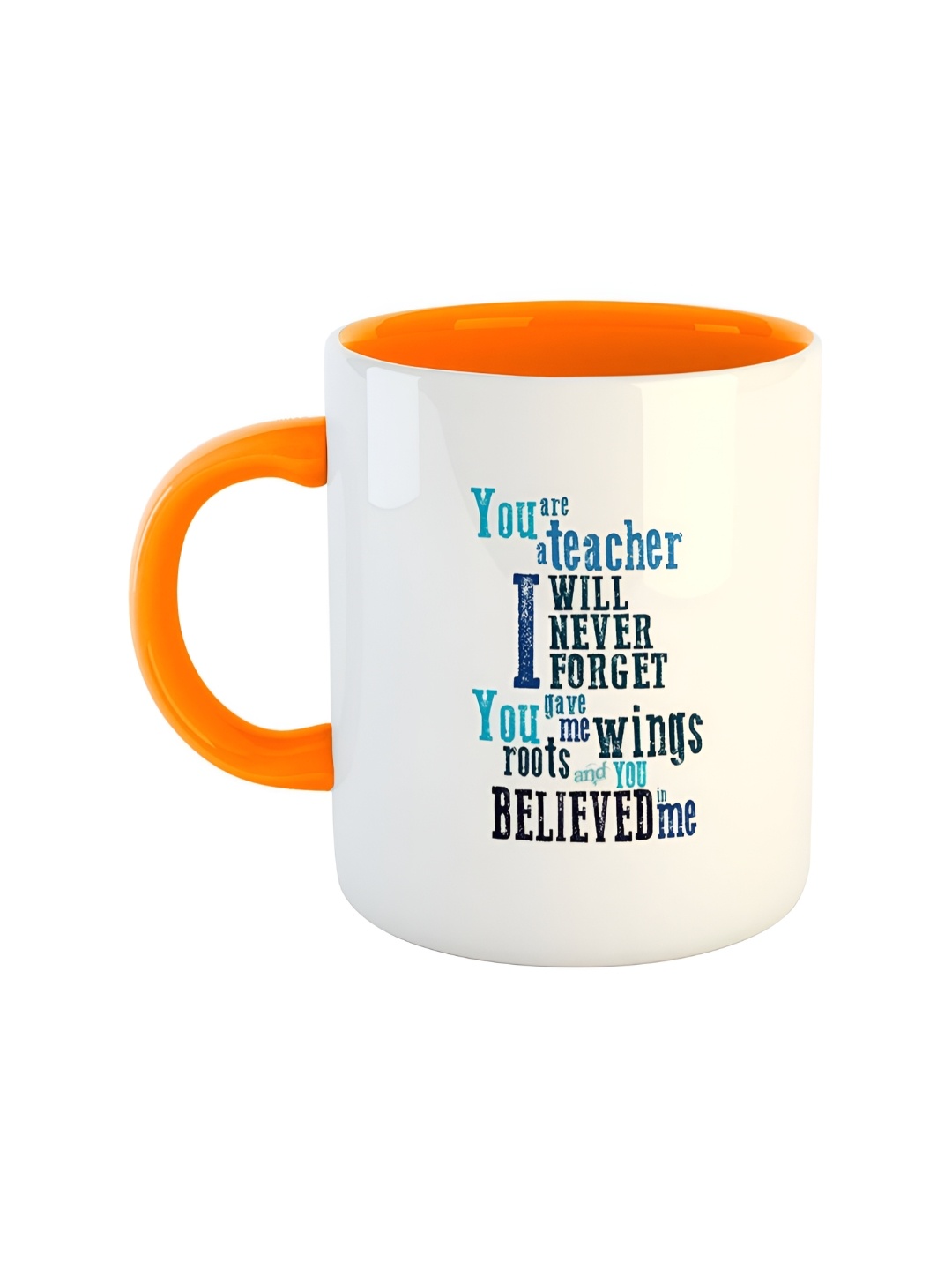

ARTBUG Orange & White Printed Ceramic Glossy Mug 350 ml