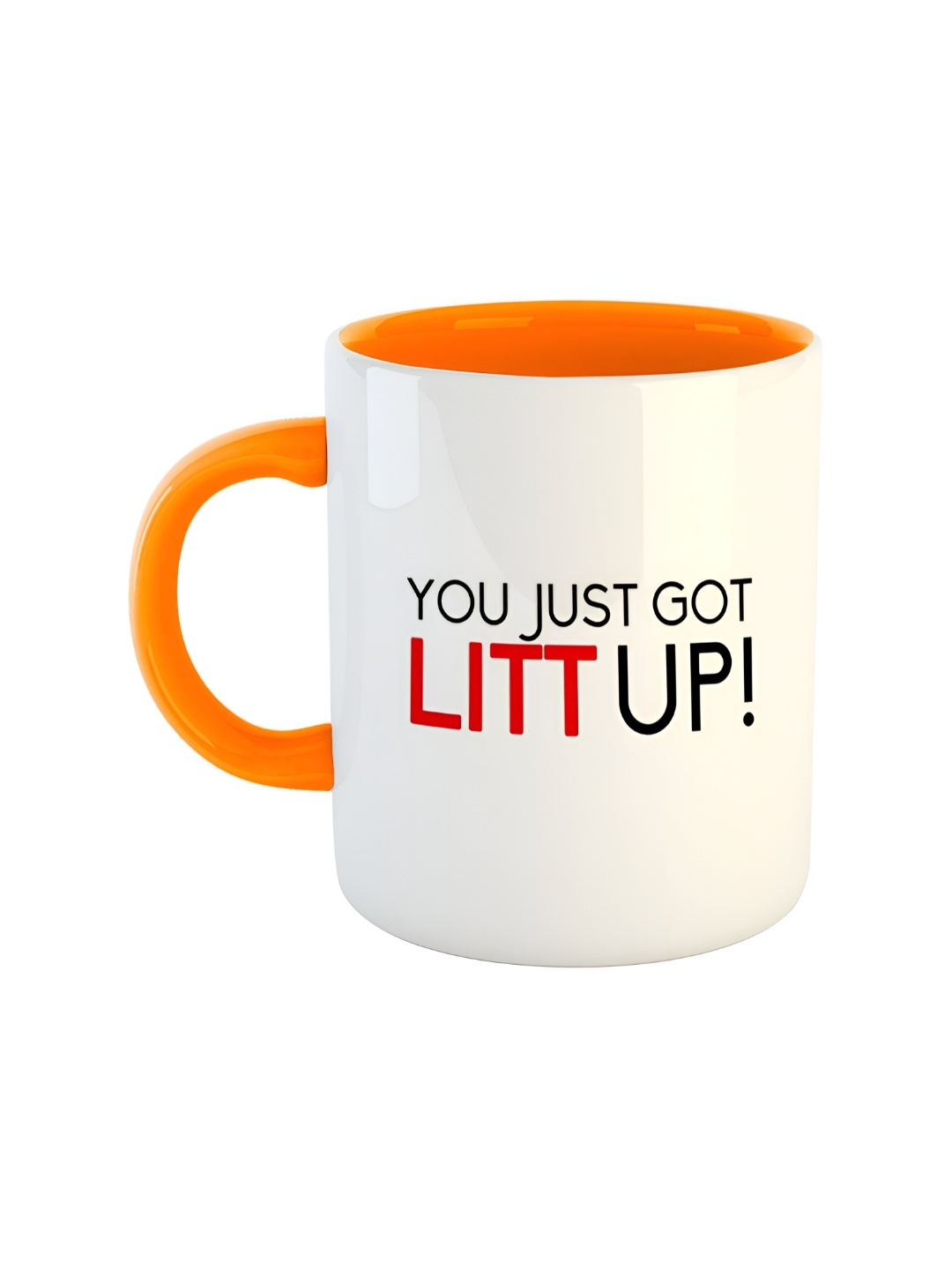 

ARTBUG Orange & White Printed Ceramic Glossy Mug 350 ml