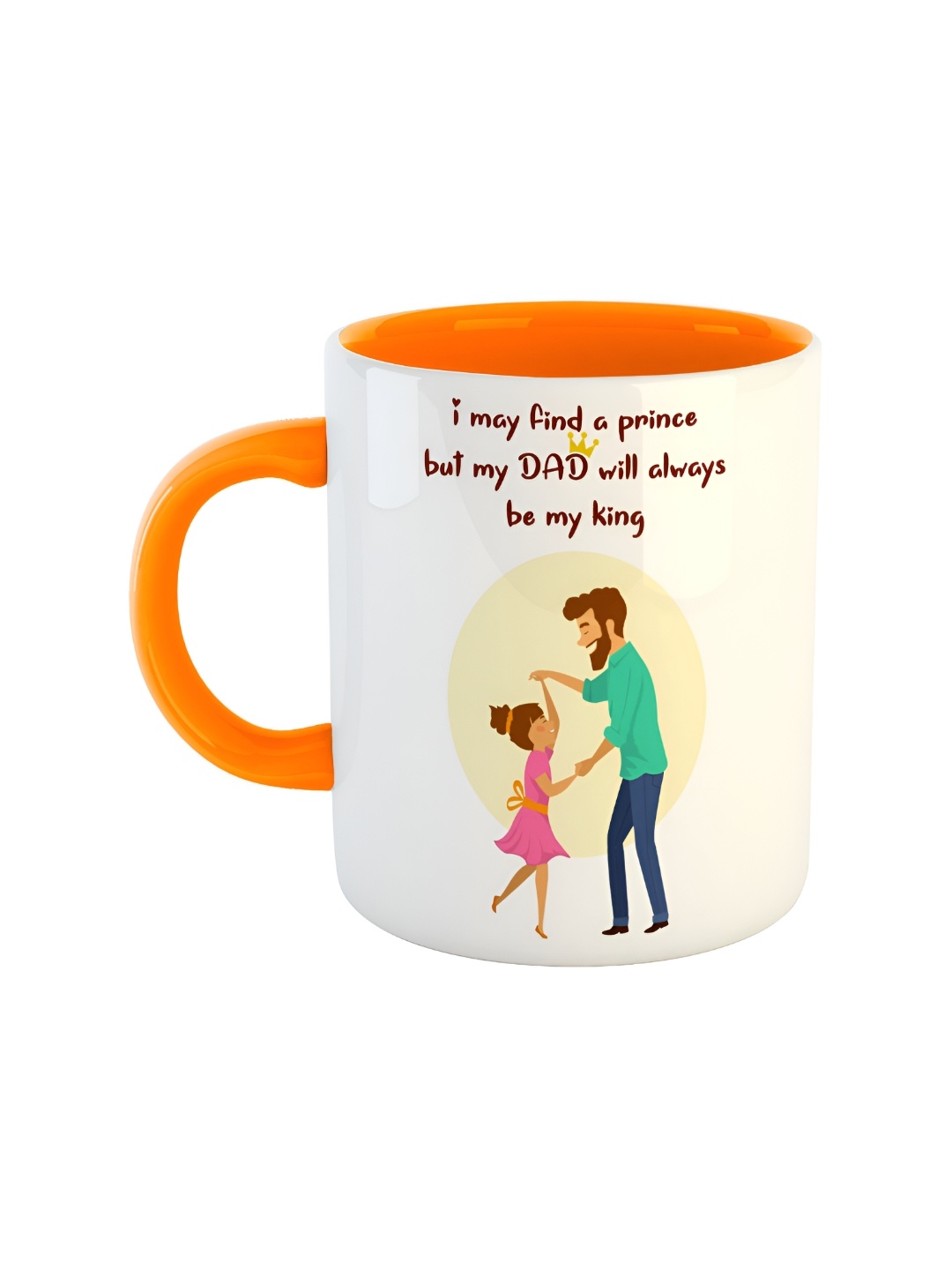 

ARTBUG Orange & White Printed Ceramic Glossy Mug 350 ml