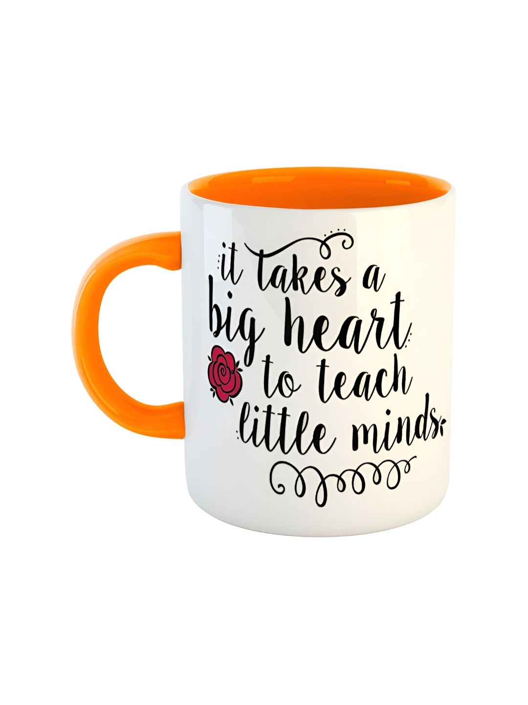 

ARTBUG Orange & White Printed Ceramic Glossy Mug 350 ml