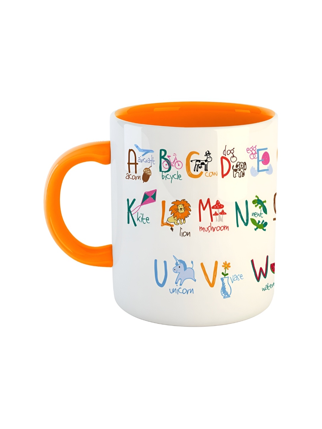 

ARTBUG Orange & White Printed Ceramic Glossy Mug350 ml