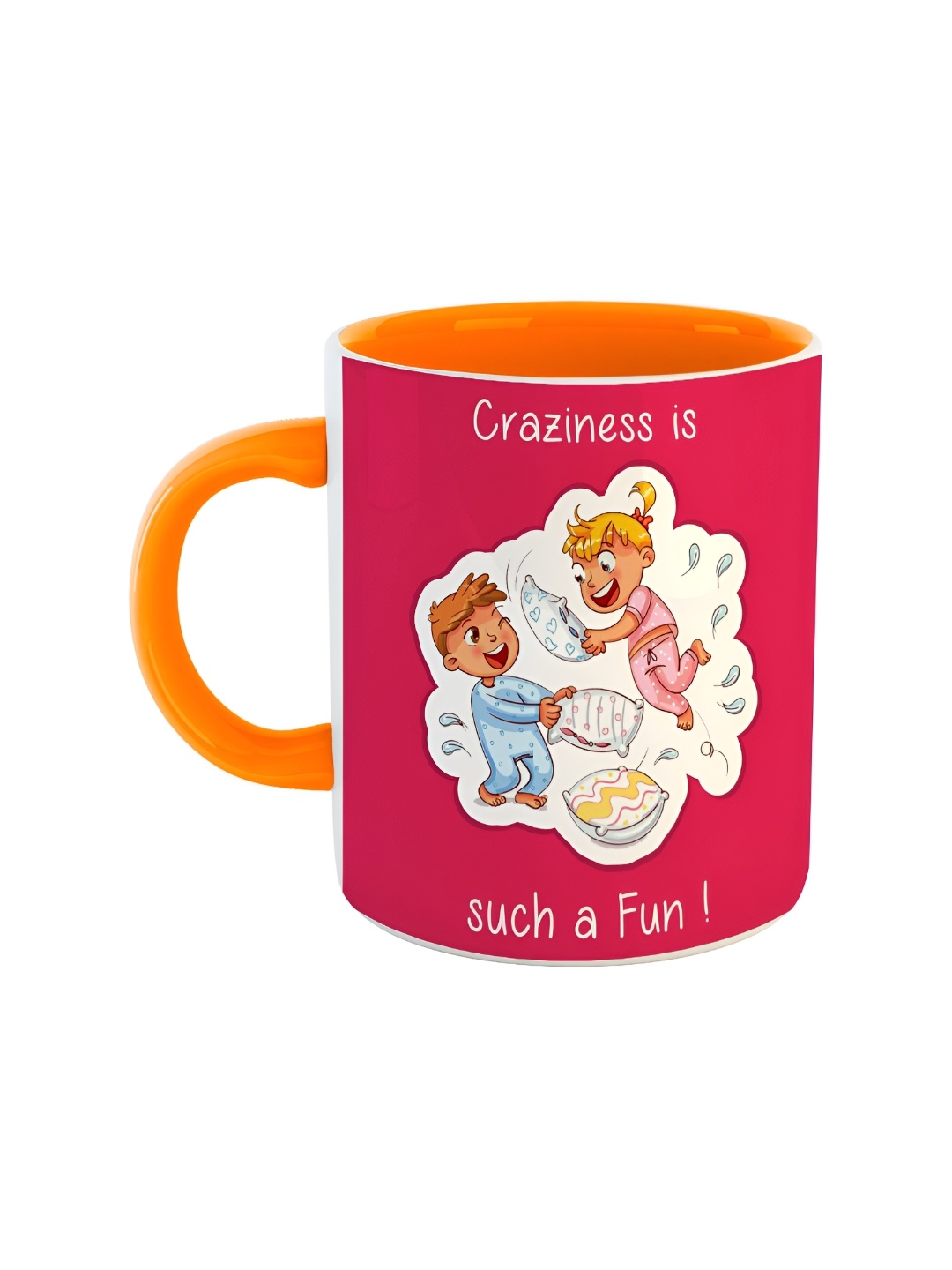

ARTBUG Orange & White Printed Ceramic Glossy Mug 350 ml