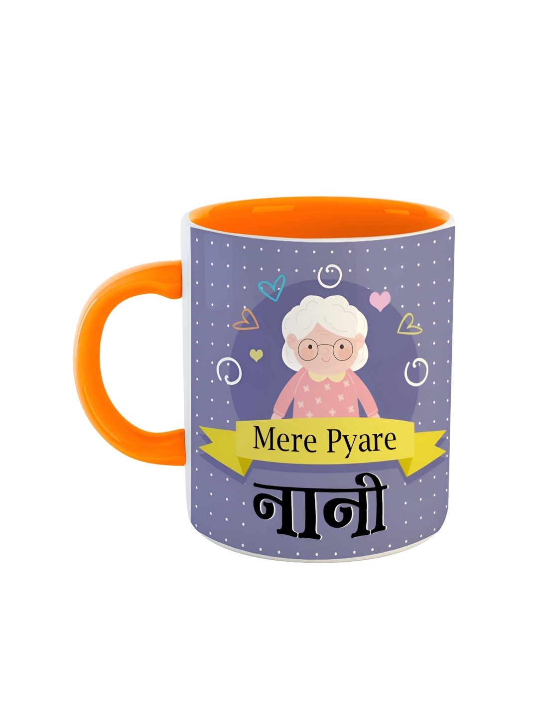

ARTBUG Orange & White Printed Ceramic Glossy Mug 350 ml