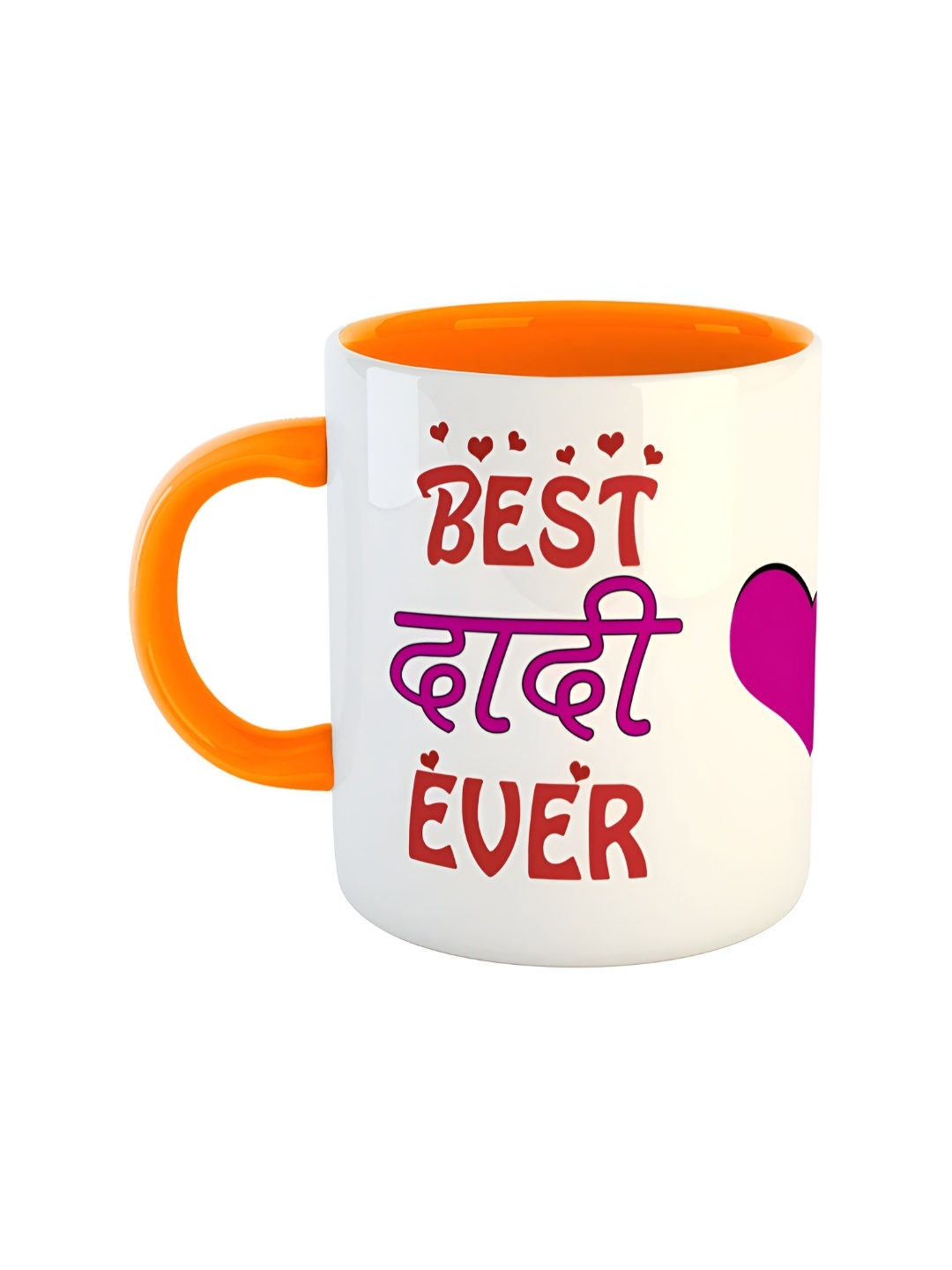 

ARTBUG Orange & White Printed Ceramic Glossy Mug 350 ml