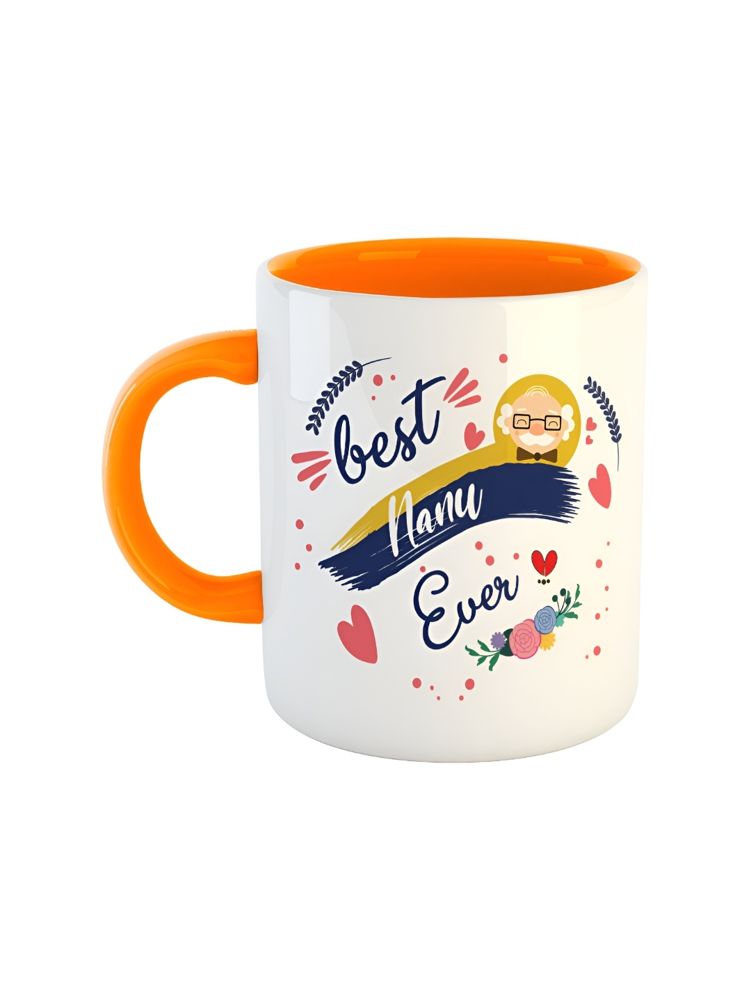 

ARTBUG Orange & White Printed Ceramic Glossy Mug 350 ml