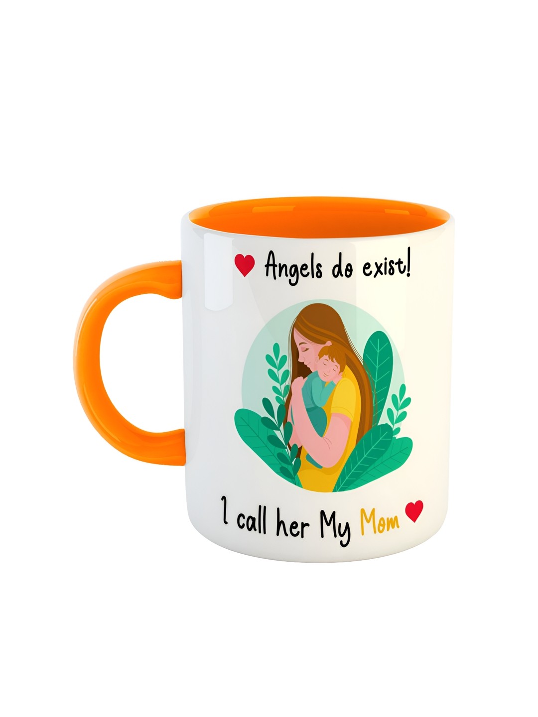 

ARTBUG Orange & White Printed Ceramic Glossy Mug 350 ml