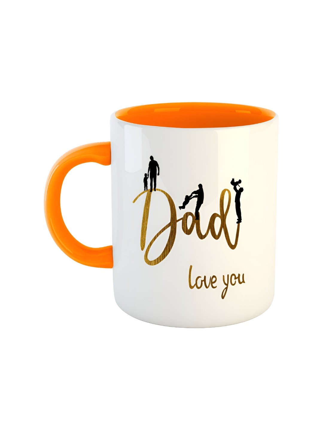 

ARTBUG Orange White Printed Ceramic Glossy Mugs 350 ml