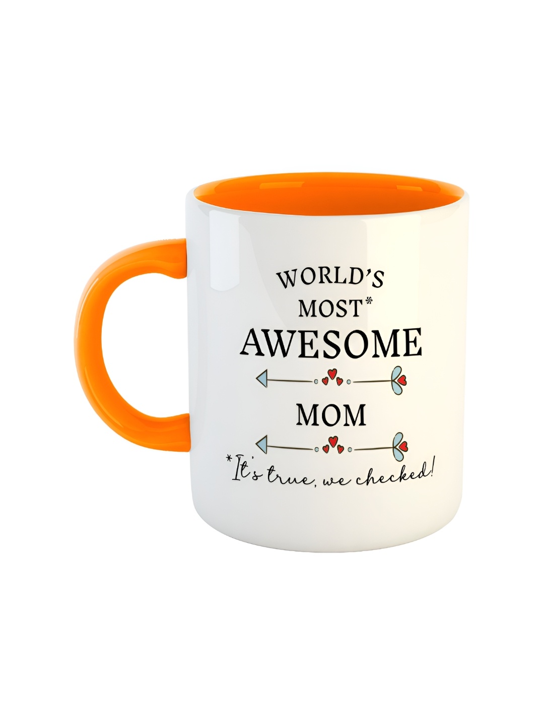 

ARTBUG Orange White Printed Ceramic Glossy Mugs 350 ml