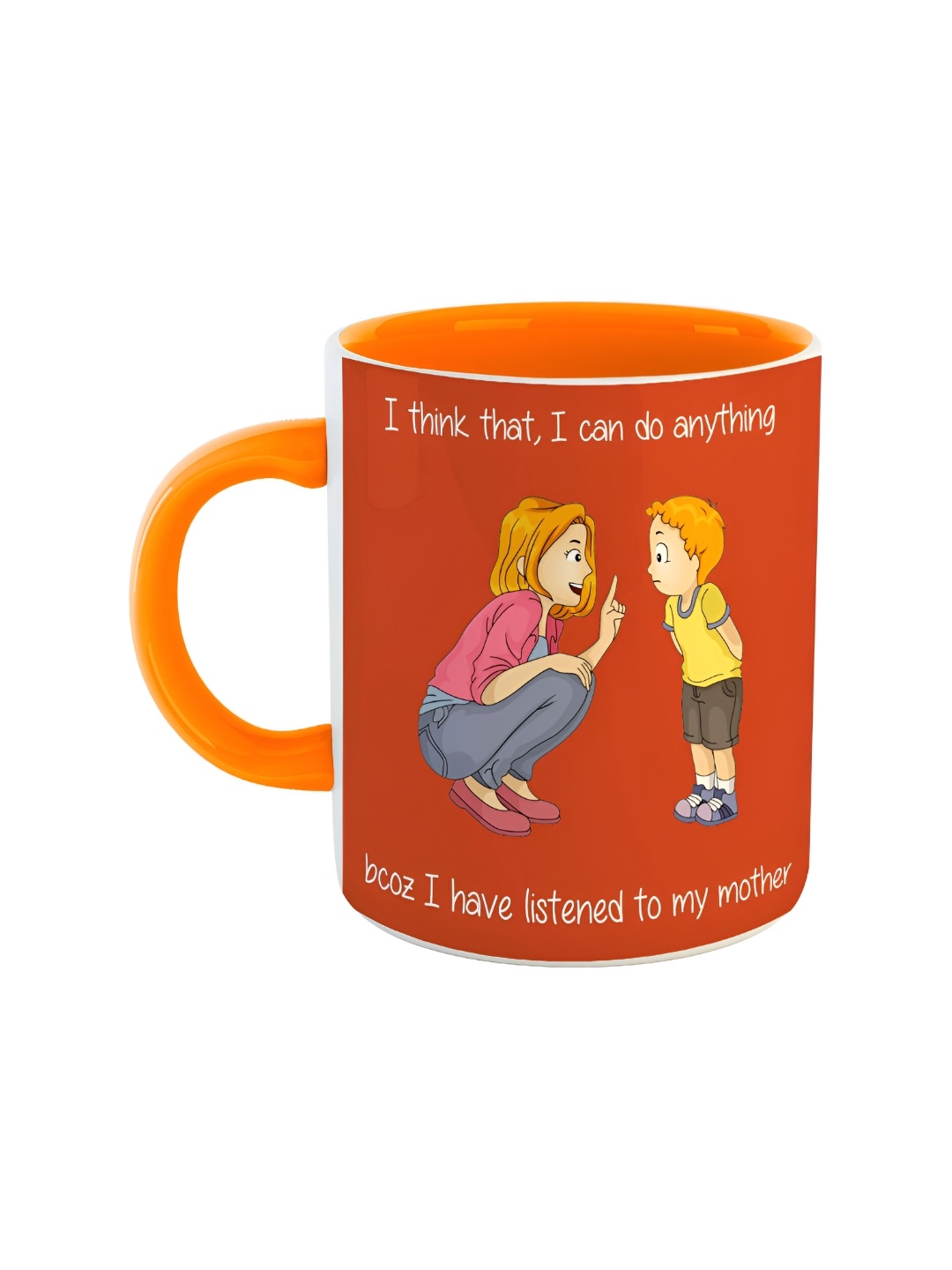 

ARTBUG Orange Printed Ceramic Glossy Mugs 350 ml