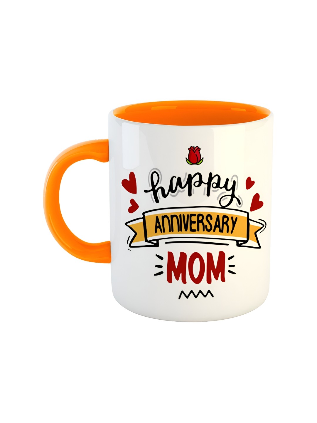 

ARTBUG Orange Printed Ceramic Glossy Mugs 350 ml