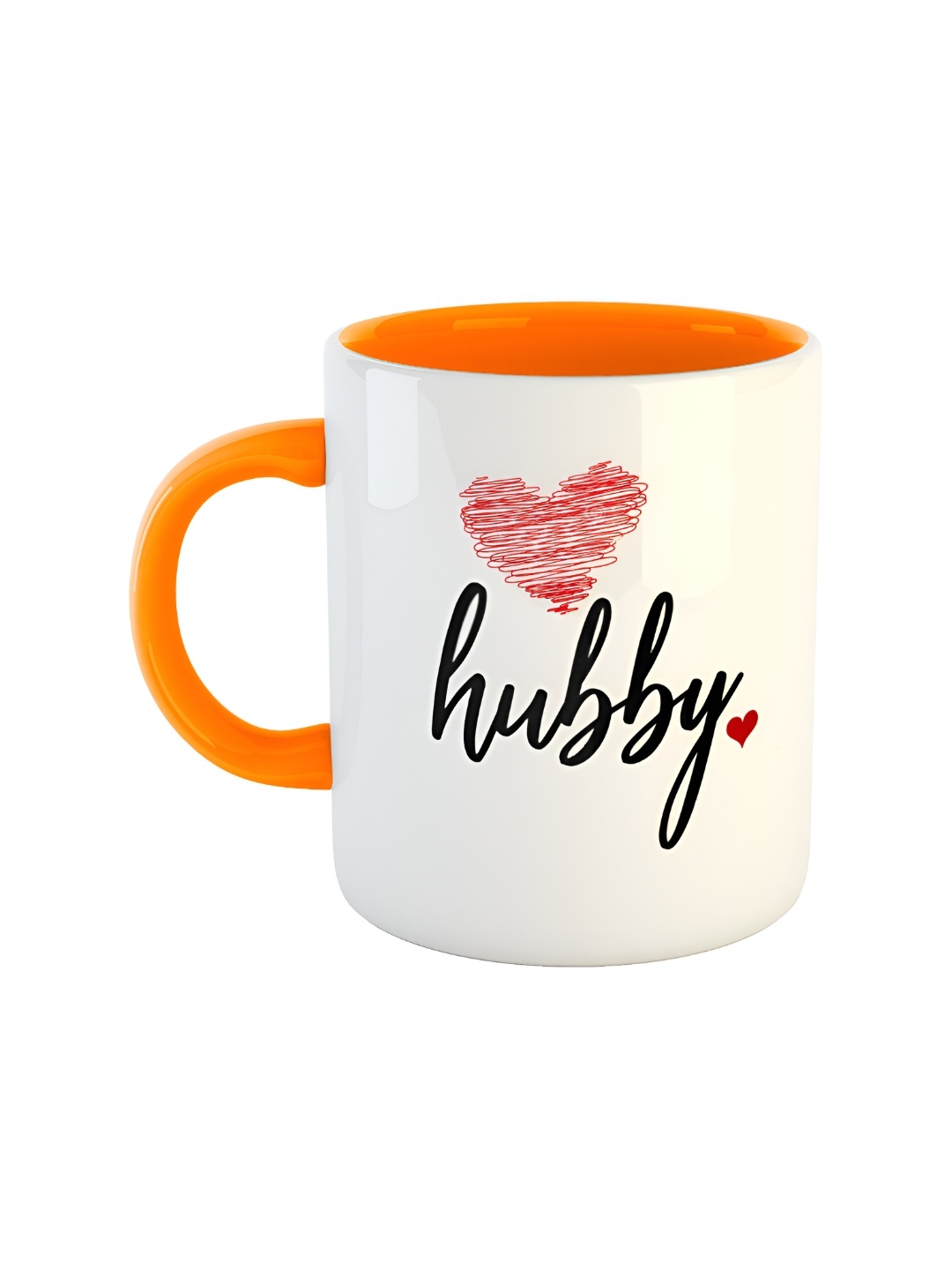 ARTBUG Orange Printed Ceramic Glossy Mugs 350 ml