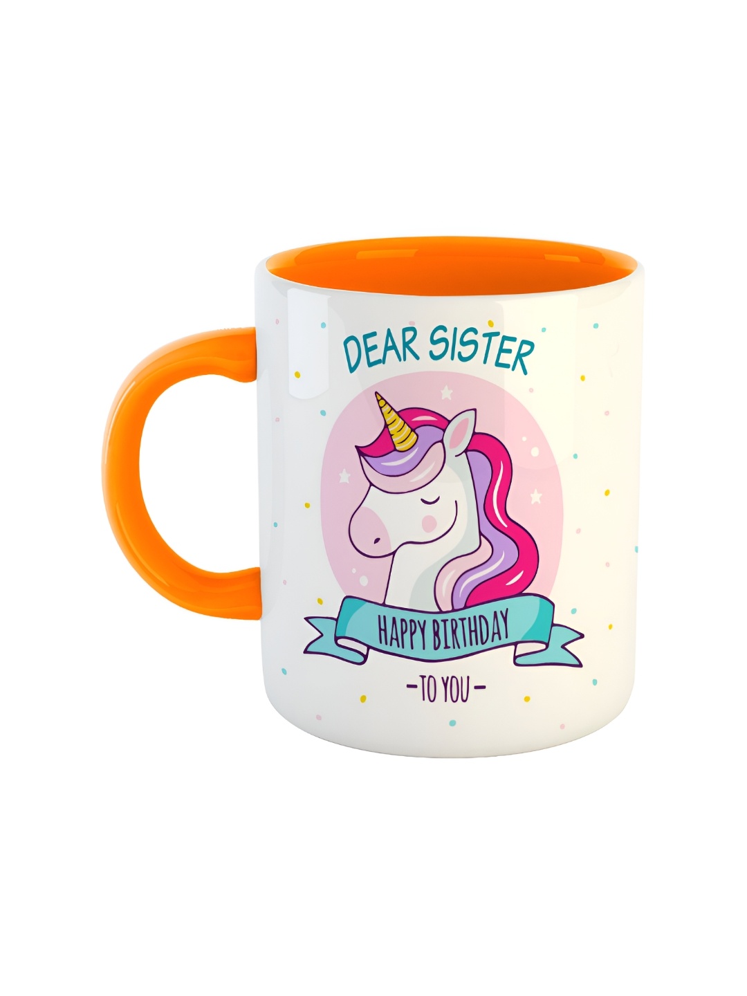 

ARTBUG Orange Printed Ceramic Glossy Mugs 350 ml